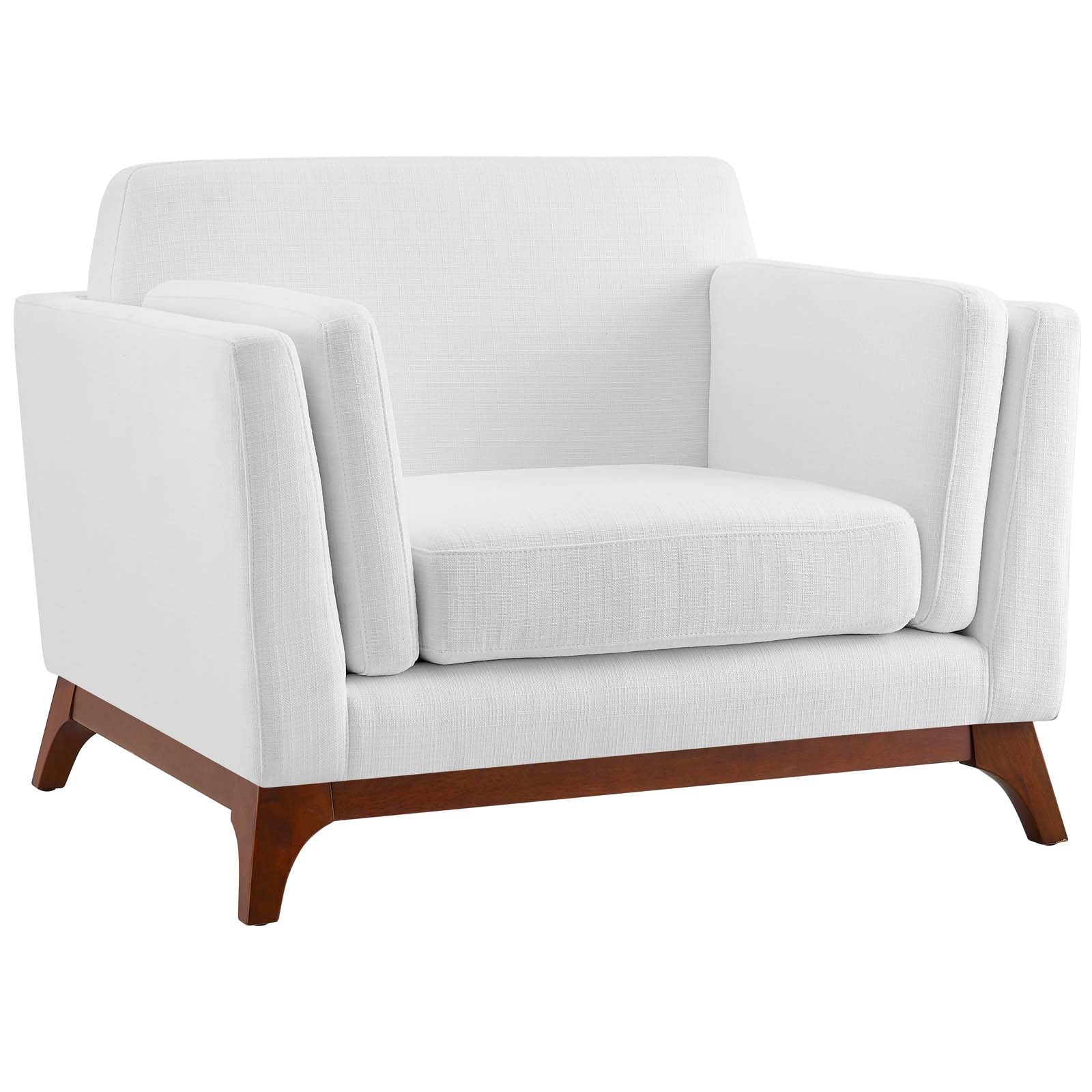 Modway Accent Chairs - Chance Upholstered Fabric Armchair White