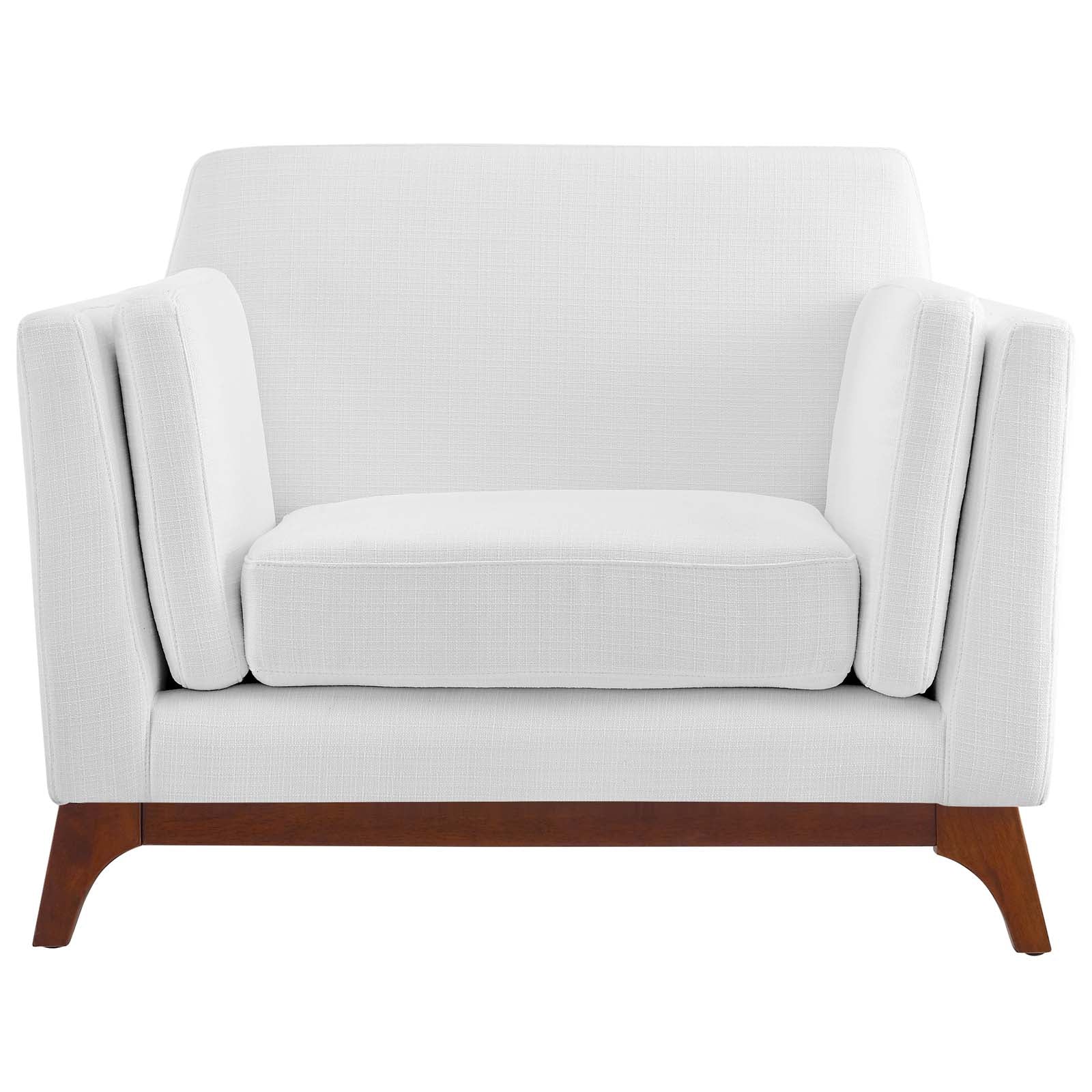 Modway Accent Chairs - Chance Upholstered Fabric Armchair White