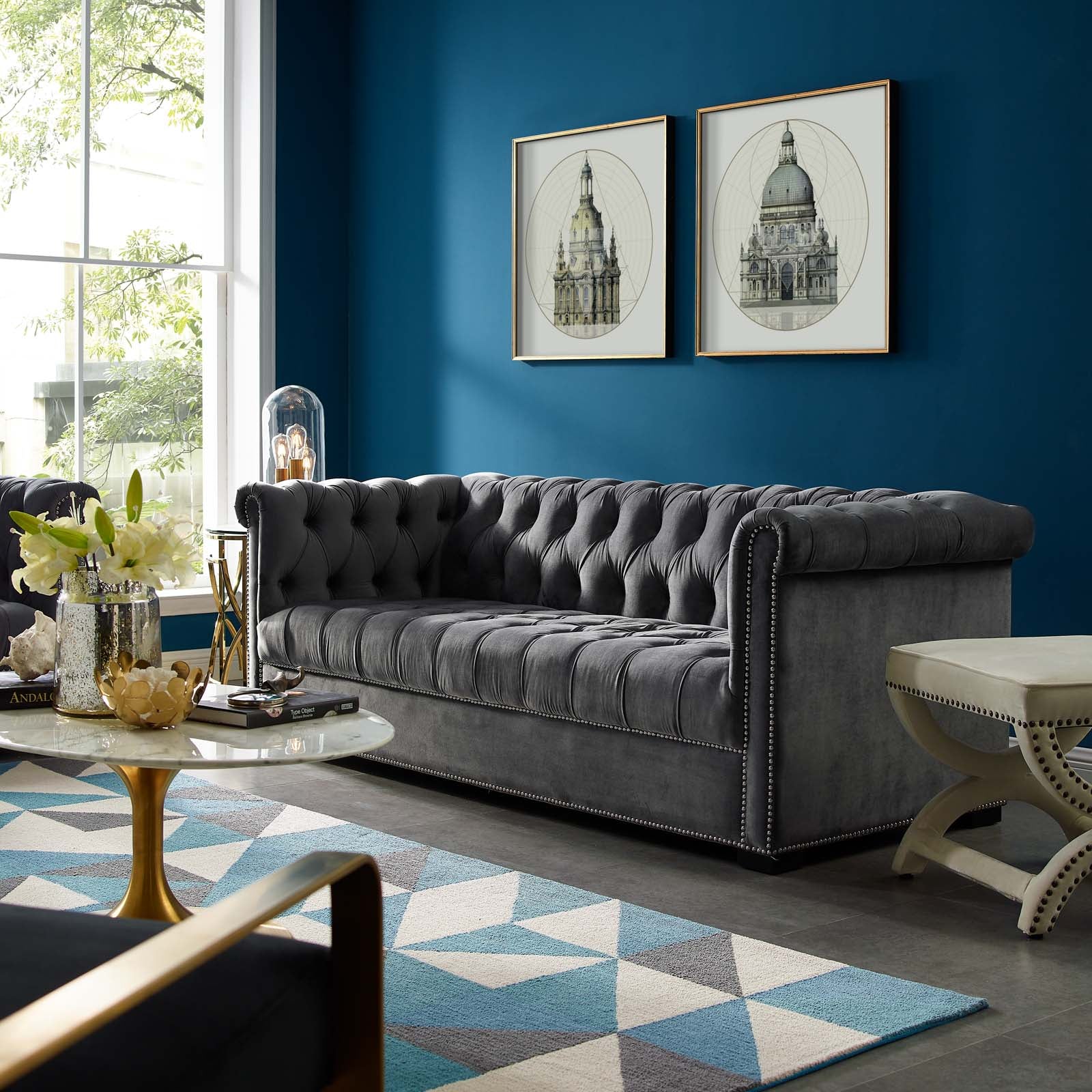 Modway Sofas & Couches - Heritage Performance Velvet Sofa Gray