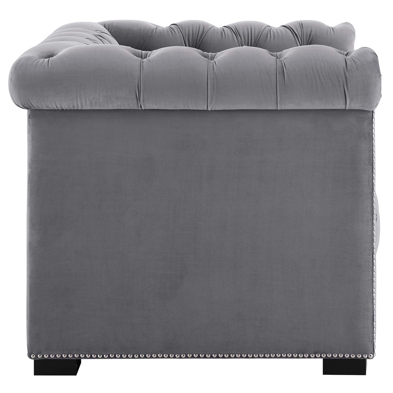 Modway Accent Chairs - Heritage Performance Velvet Armchair Gray