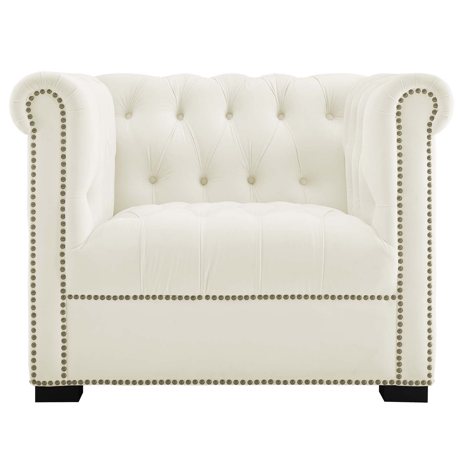 Modway Accent Chairs - Heritage Performance Velvet Armchair Ivory