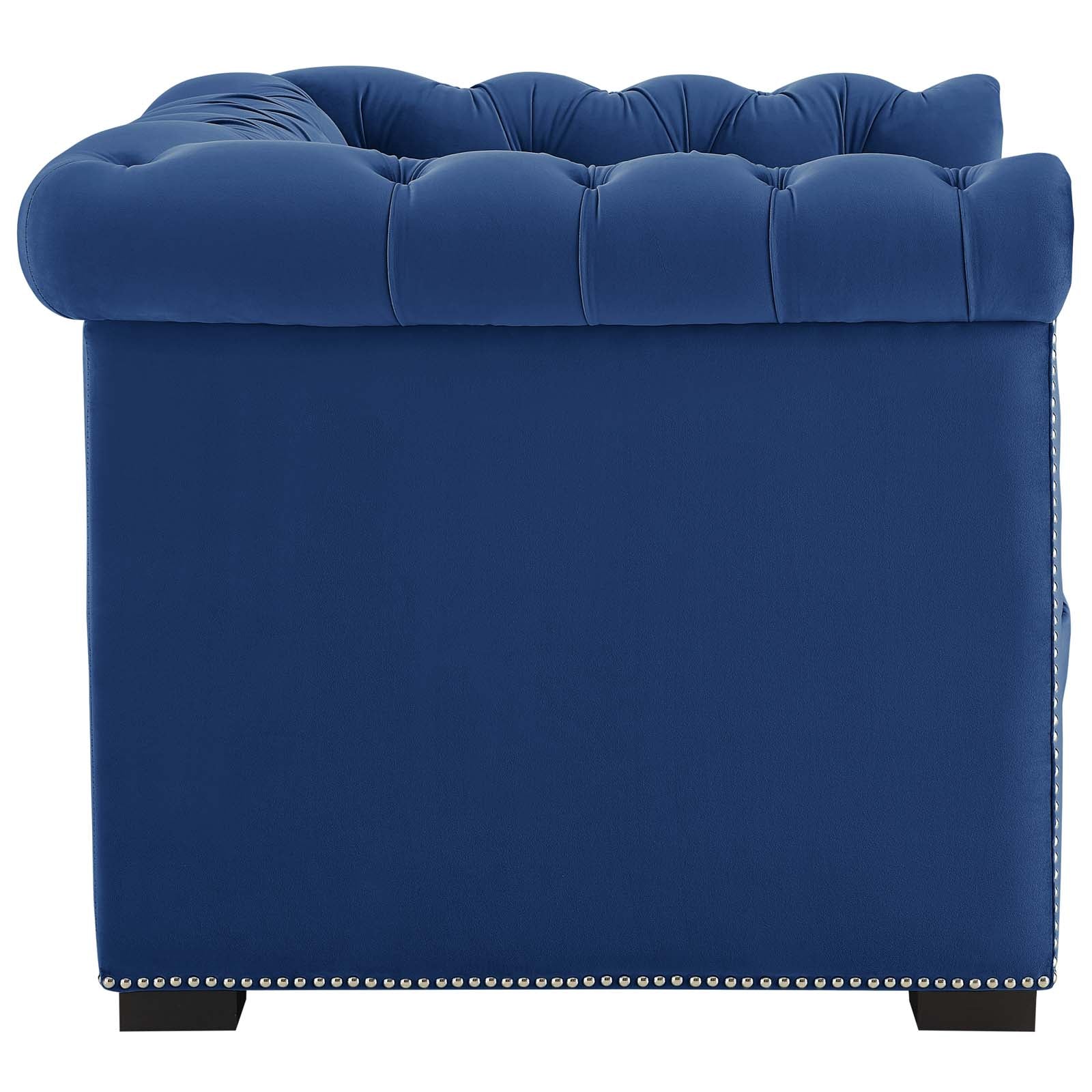 Modway Accent Chairs - Heritage Performance Velvet Armchair Midnight Blue