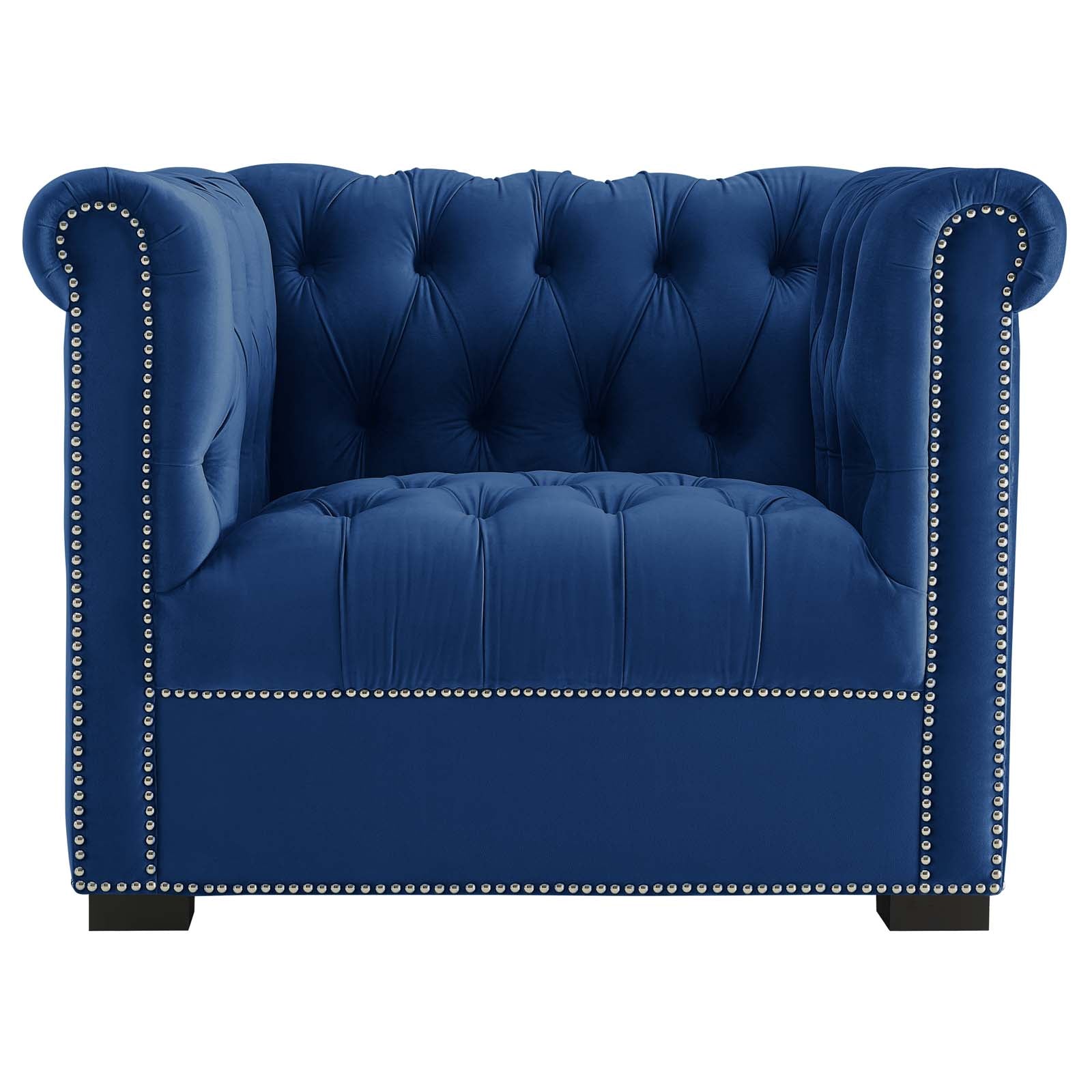 Modway Accent Chairs - Heritage Performance Velvet Armchair Midnight Blue
