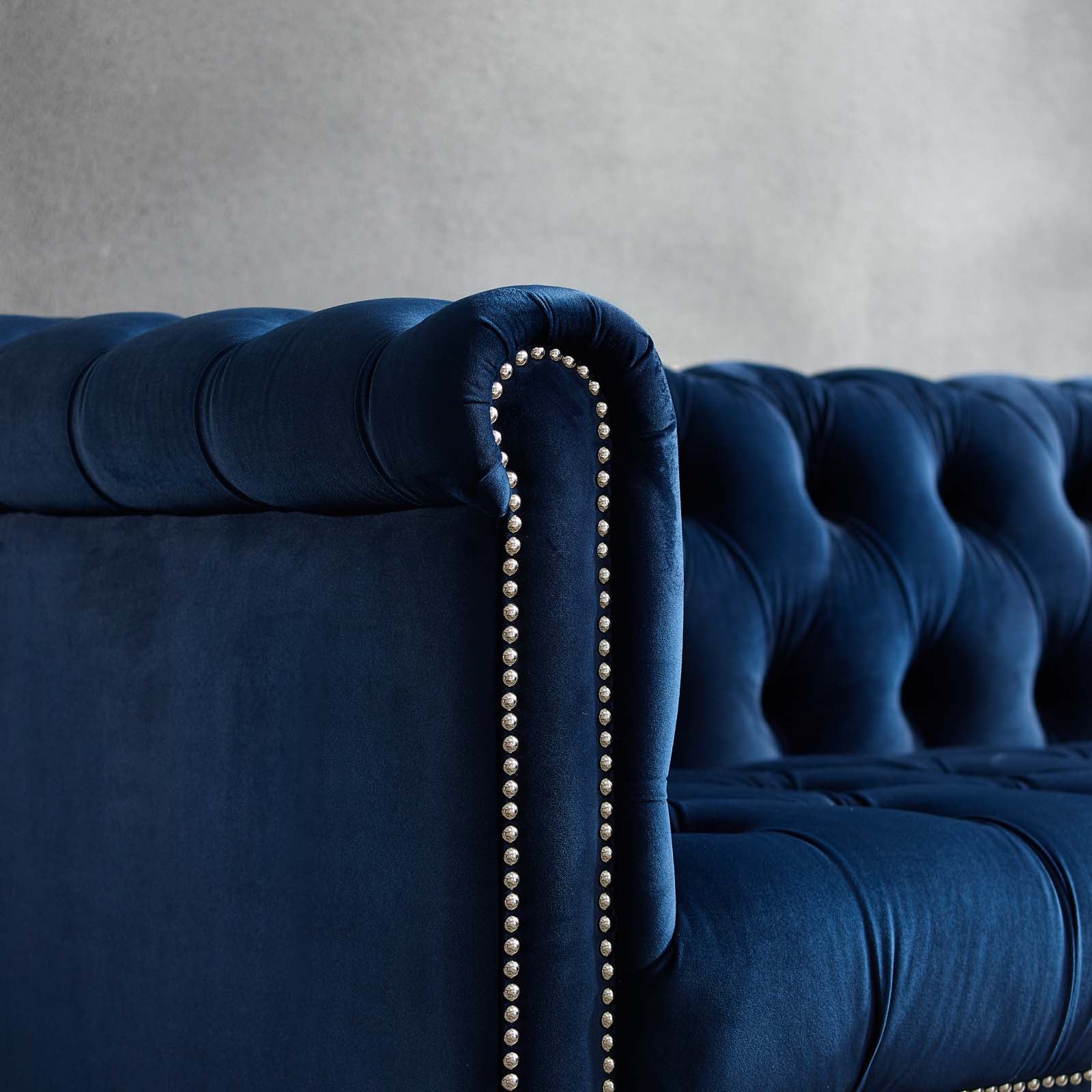 Modway Accent Chairs - Heritage Performance Velvet Armchair Midnight Blue