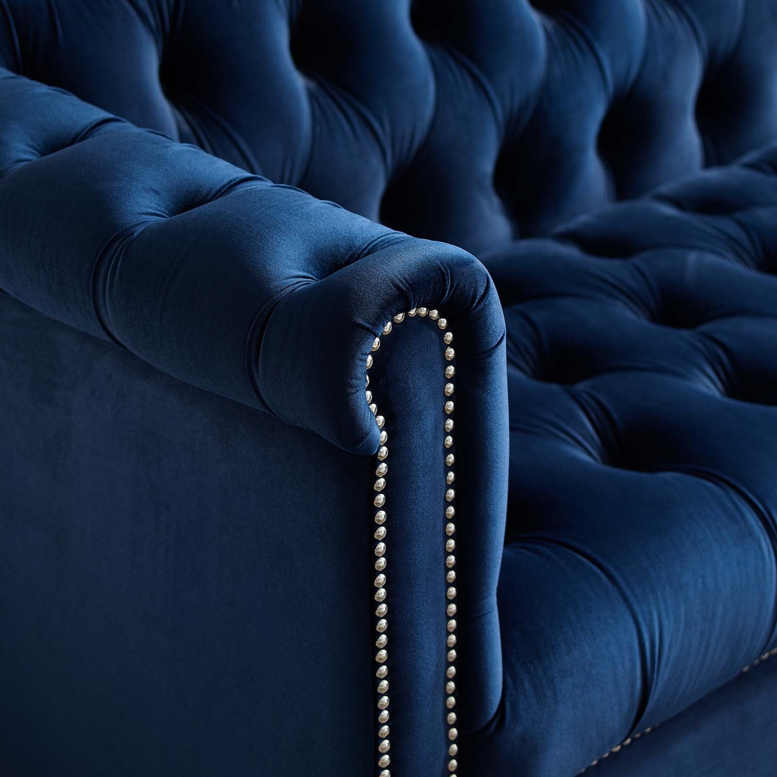 Modway Accent Chairs - Heritage Performance Velvet Armchair Midnight Blue