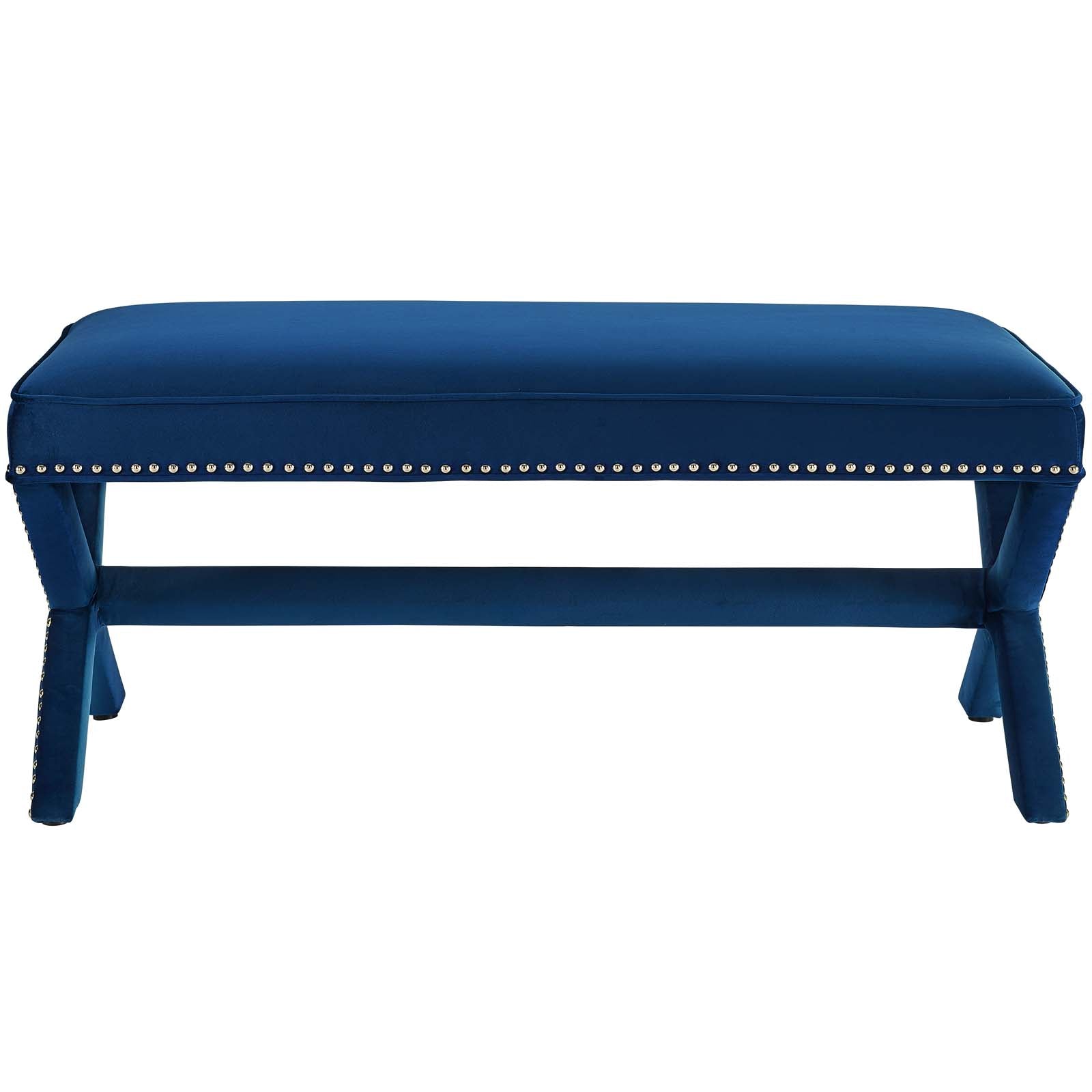Modway Benches - Rivet Performance Velvet Bench Navy