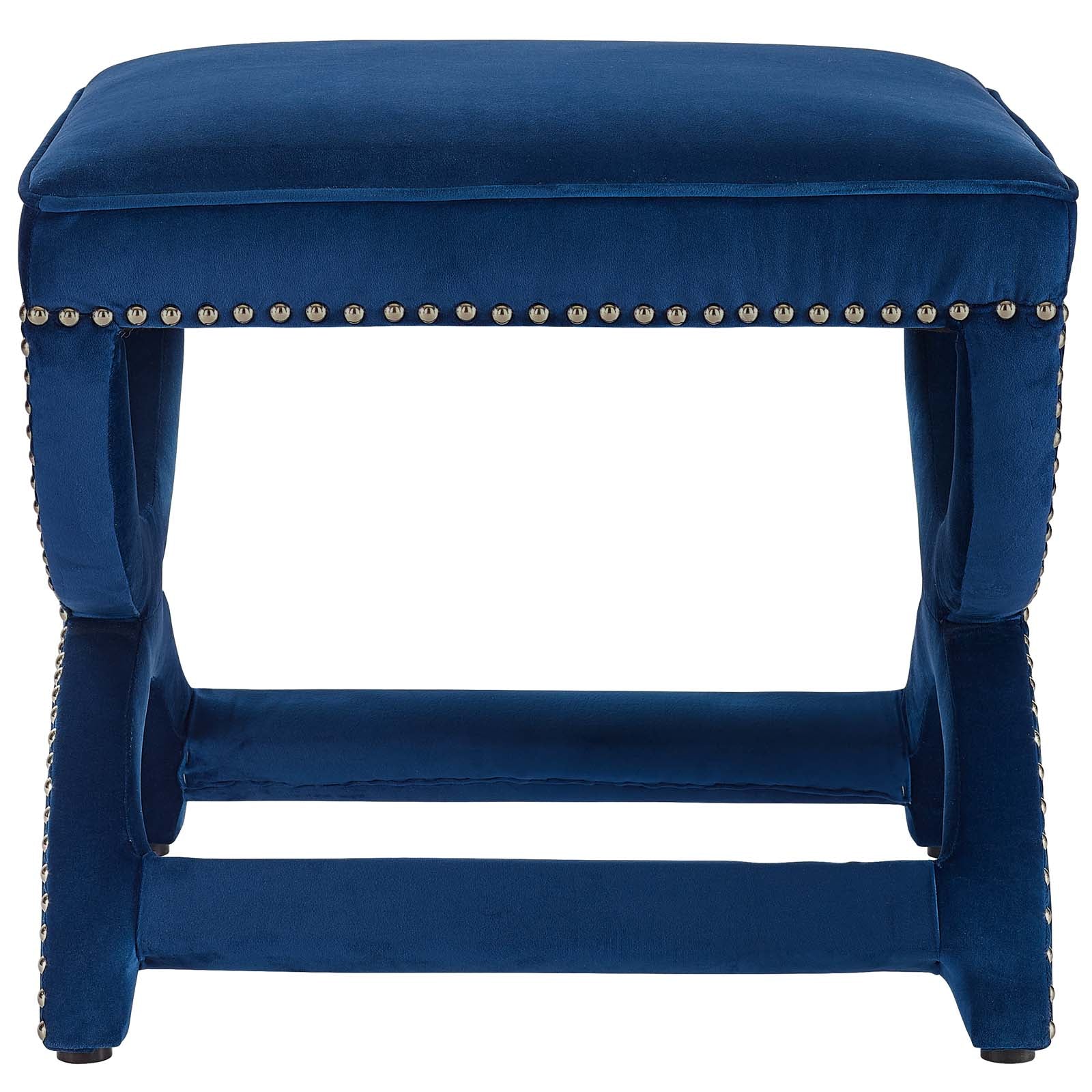 Modway Ottomans & Stools - Expound Upholstered Nailhead Trim Performance Velvet Ottoman Navy