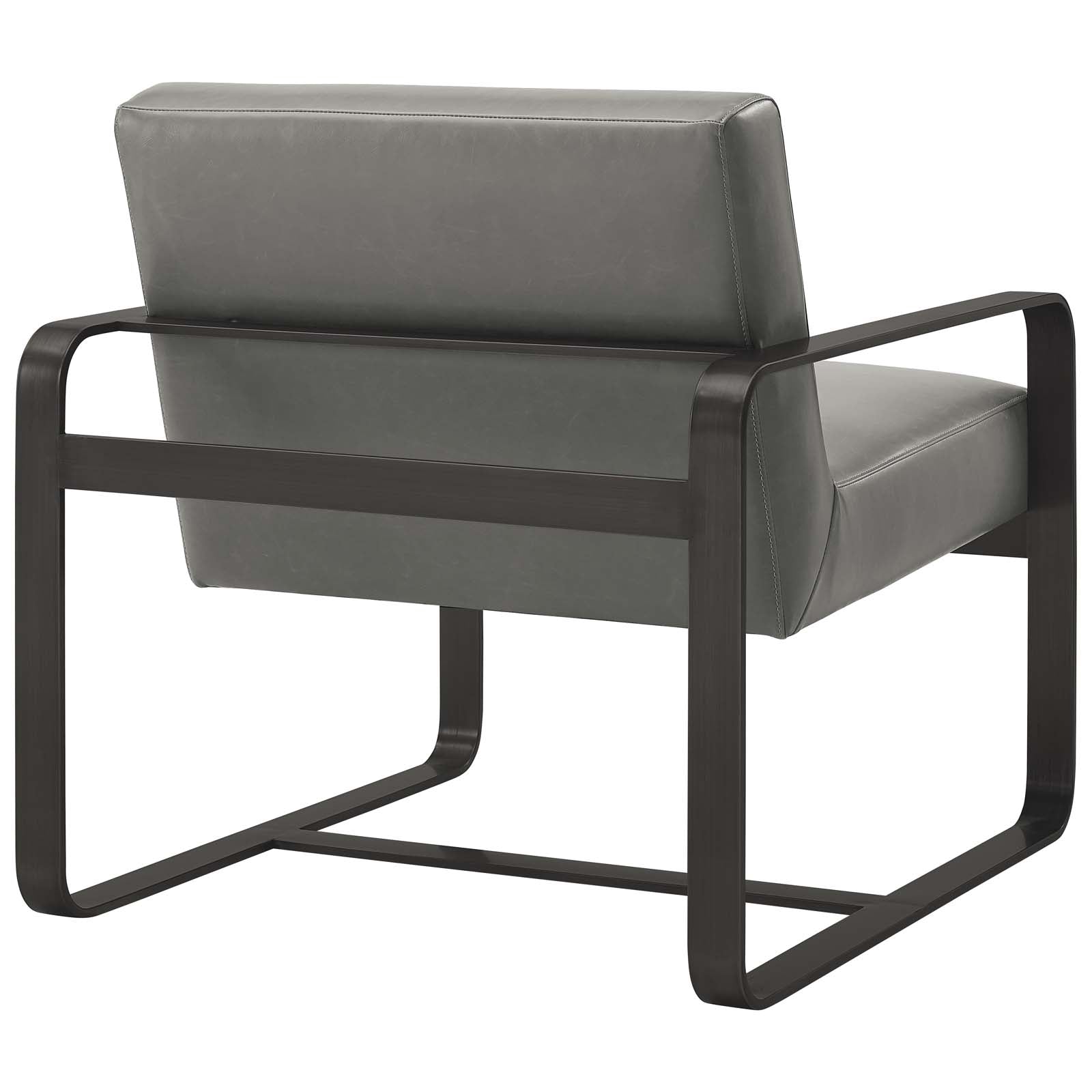 Modway Accent Chairs - Astute Faux Leather Armchair Gray