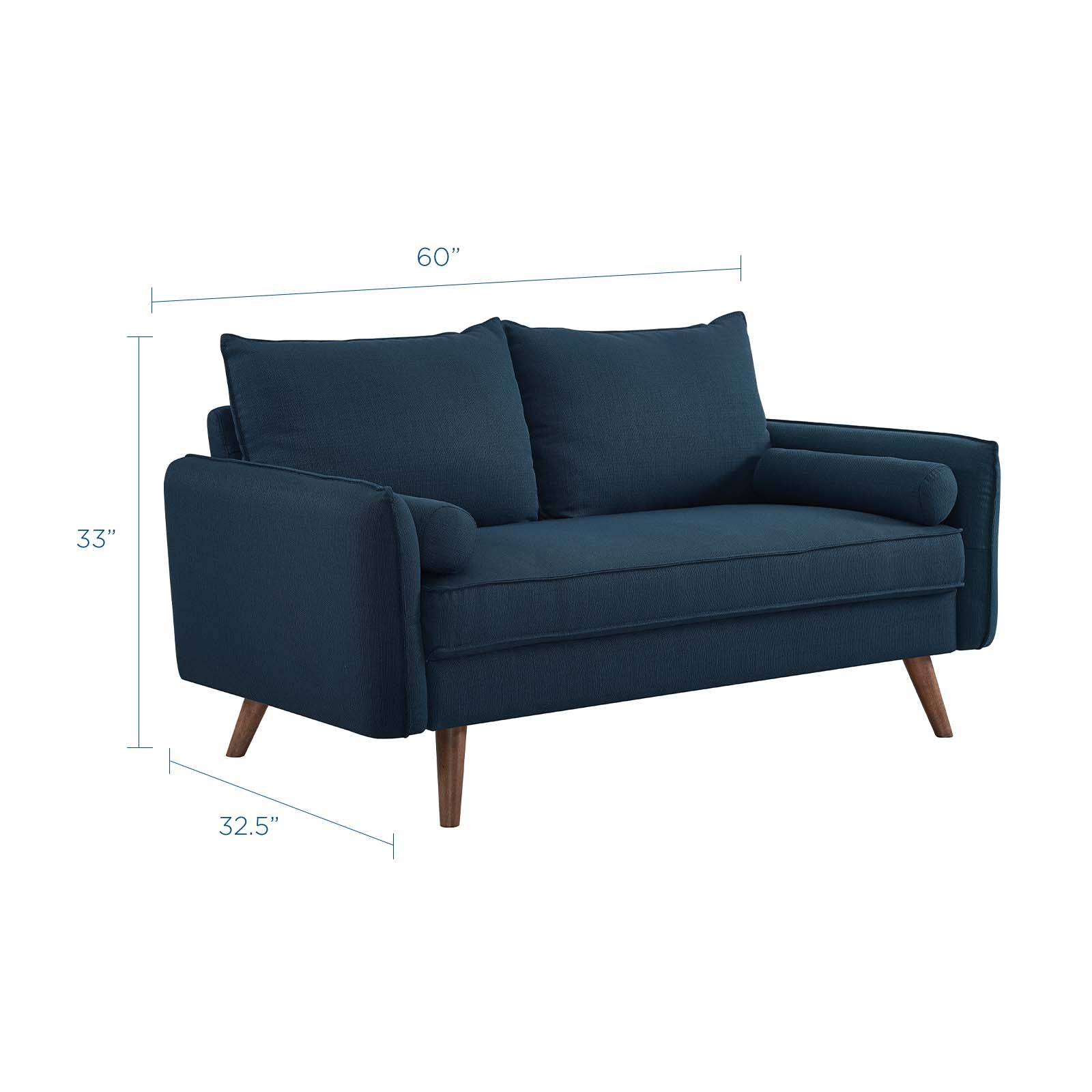 Modway Loveseats - Revive Upholstered Fabric Loveseat Azure