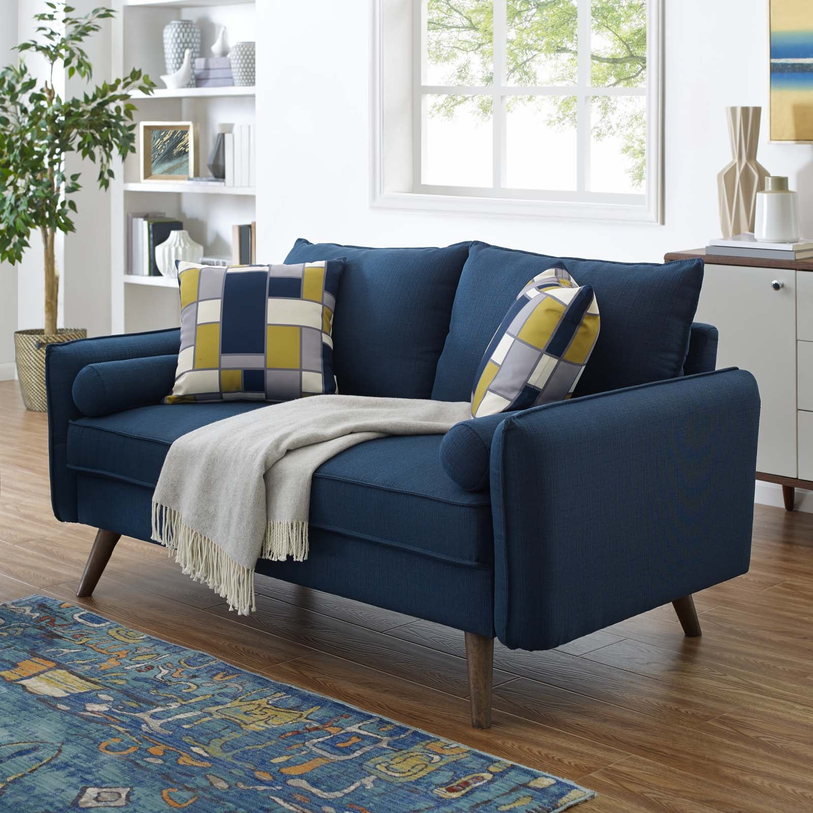Modway Loveseats - Revive Upholstered Fabric Loveseat Azure