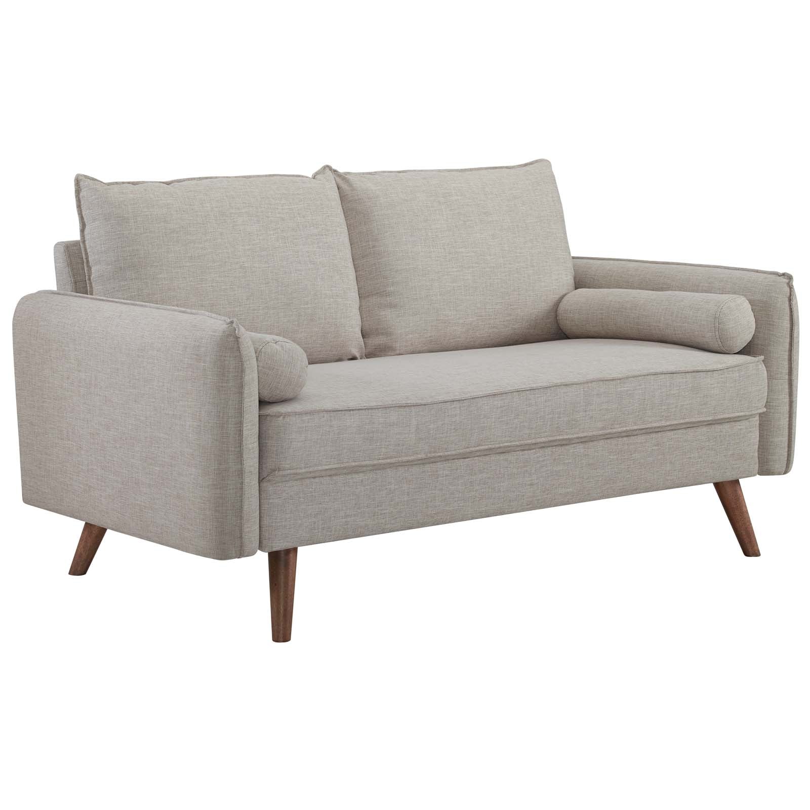 Modway Loveseats - Revive Upholstered Fabric Loveseat Beige