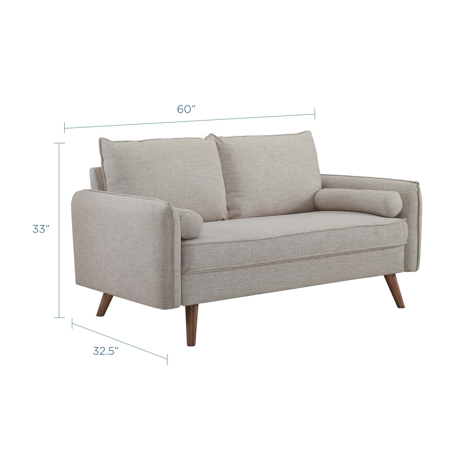 Modway Loveseats - Revive Upholstered Fabric Loveseat Beige