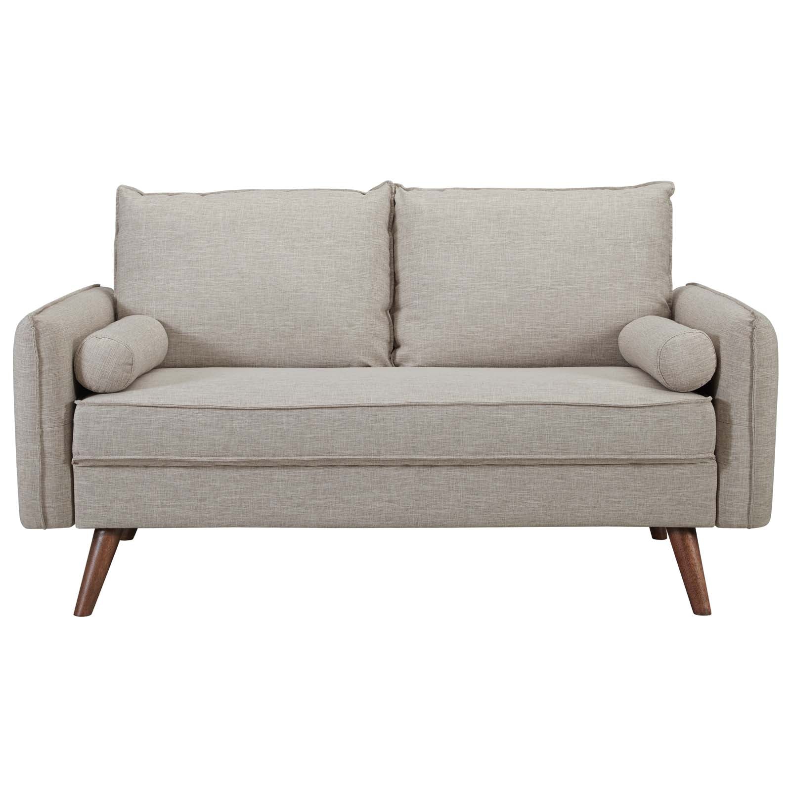 Modway Loveseats - Revive Upholstered Fabric Loveseat Beige
