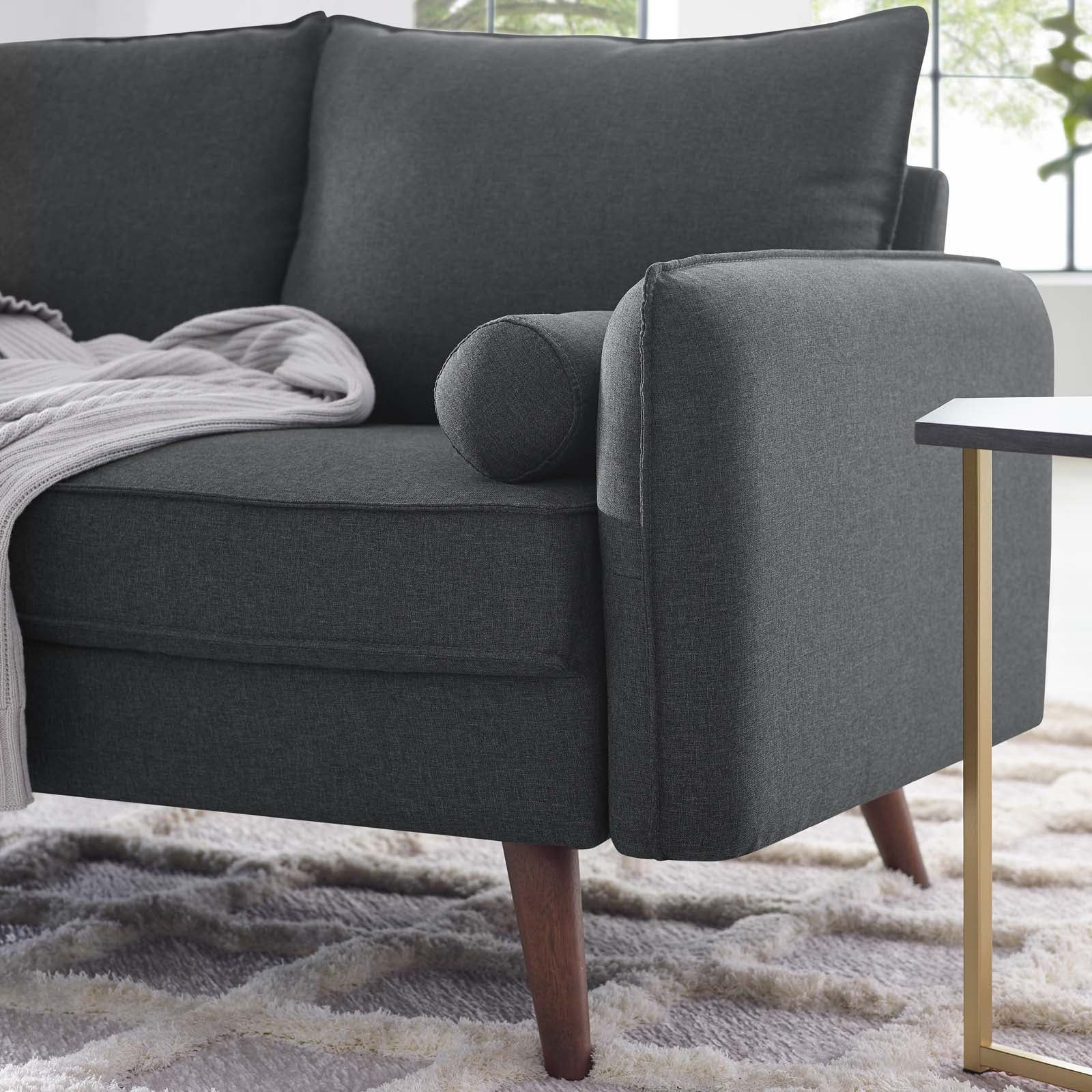 Modway Loveseats - Revive Upholstered Fabric Loveseat Gray