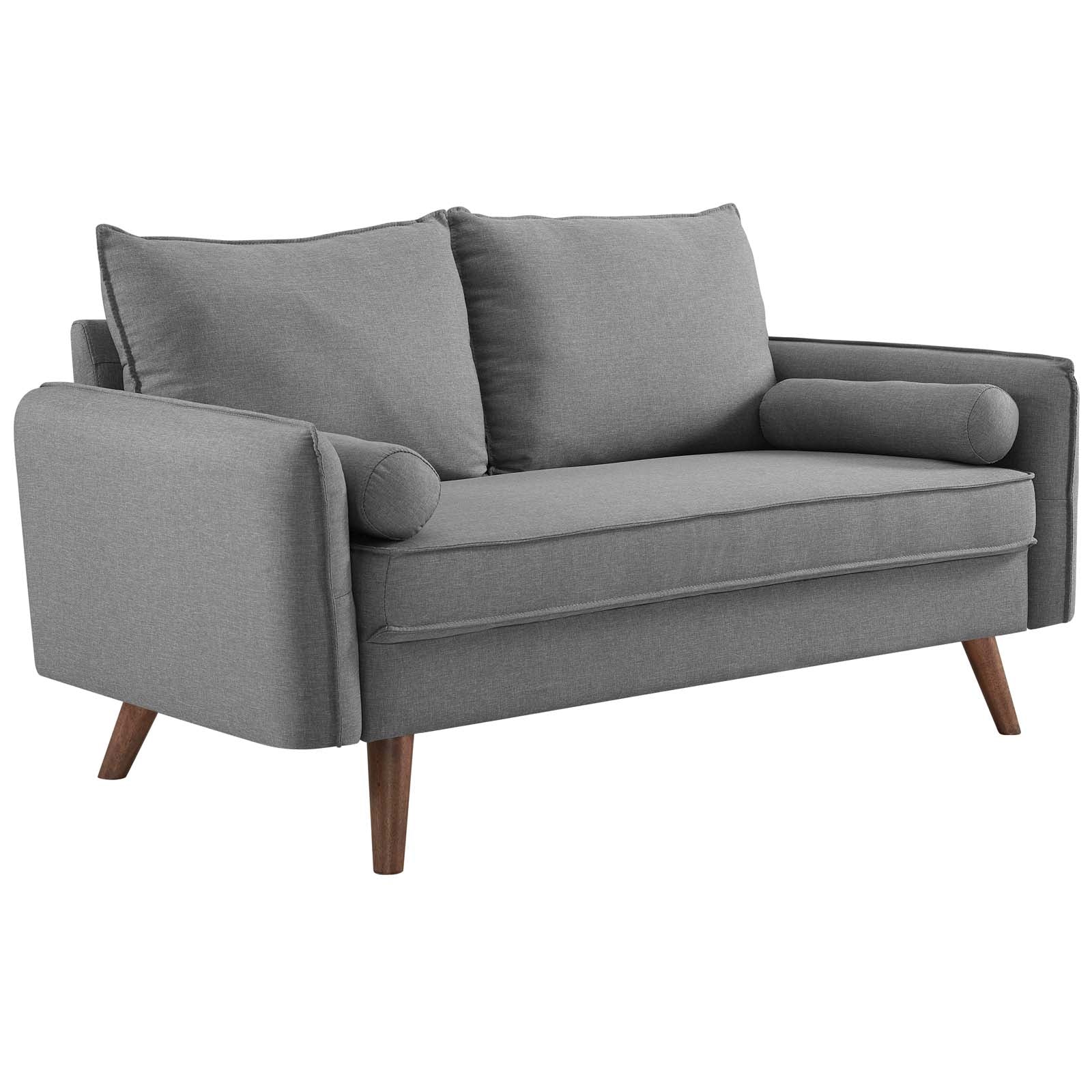 Modway Loveseats - Revive Upholstered Fabric Loveseat Light Gray