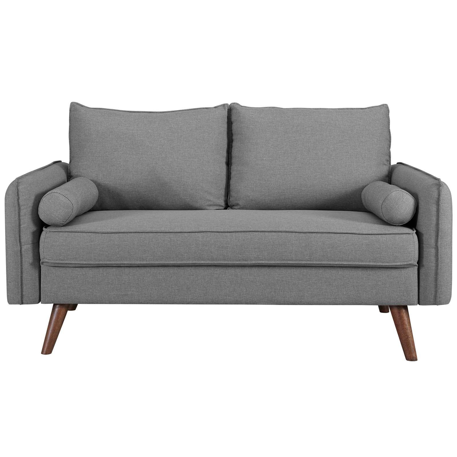 Modway Loveseats - Revive Upholstered Fabric Loveseat Light Gray