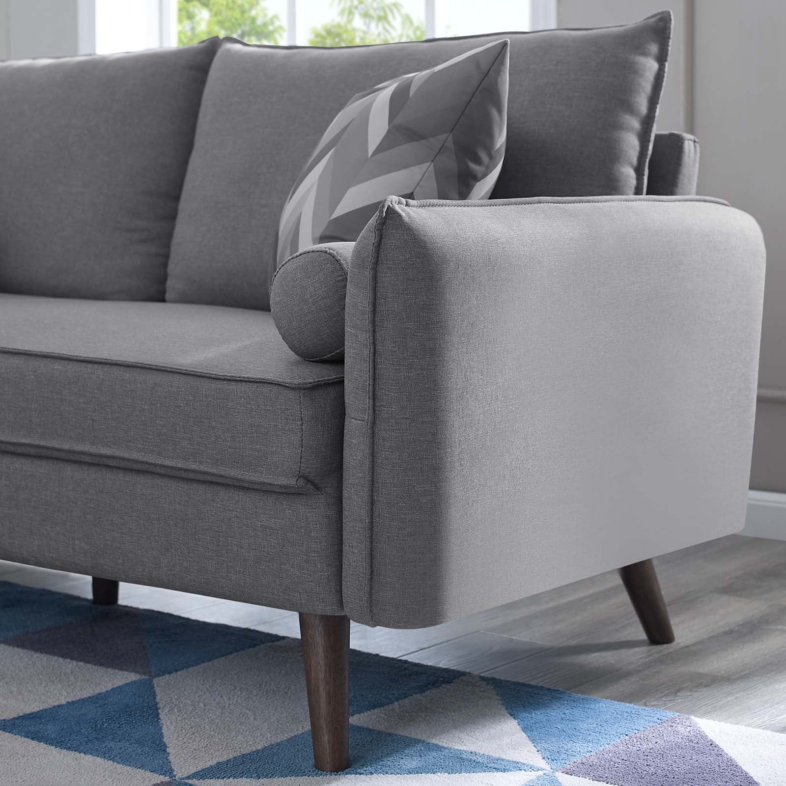 Modway Loveseats - Revive Upholstered Fabric Loveseat Light Gray