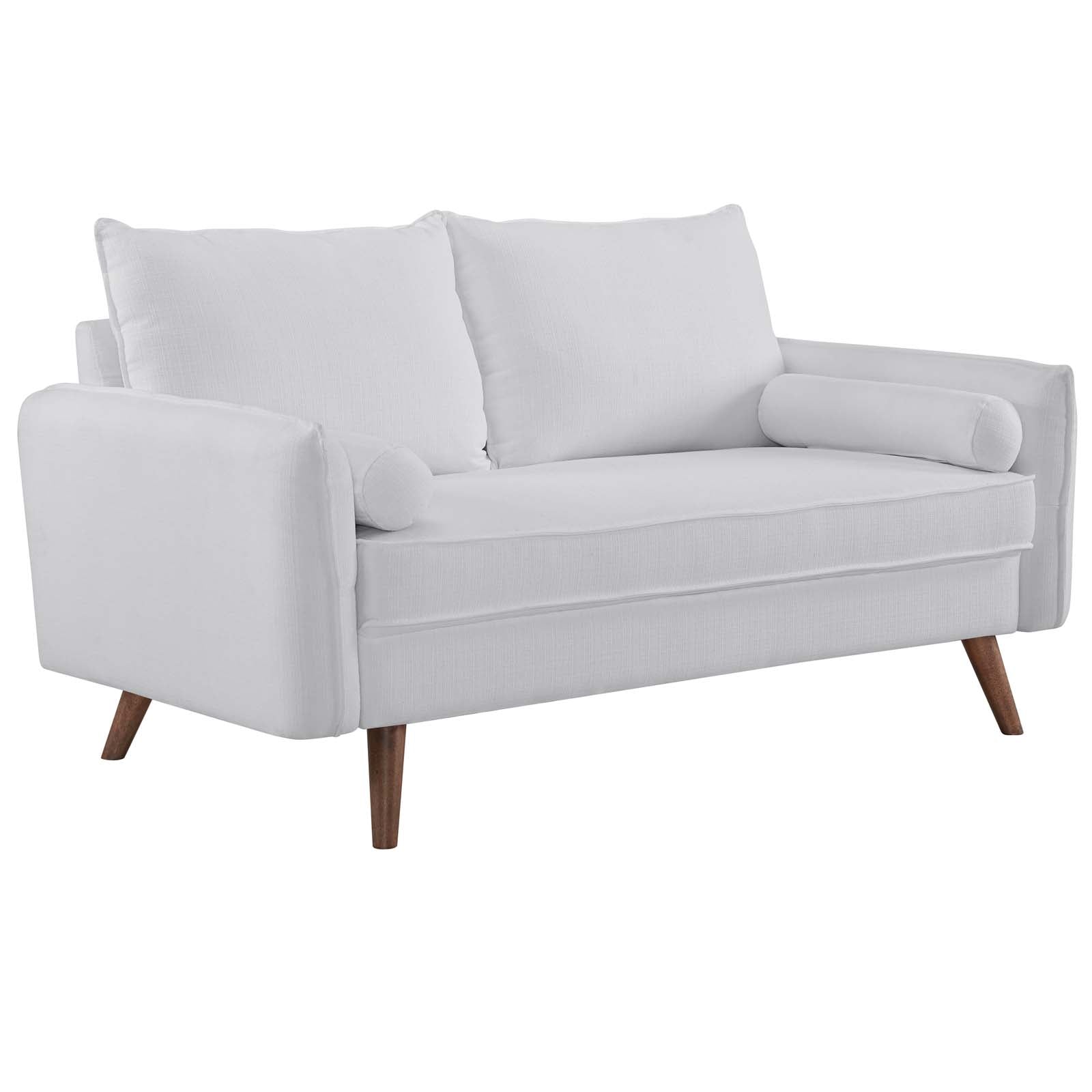 Modway Loveseats - Revive Upholstered Fabric Loveseat White