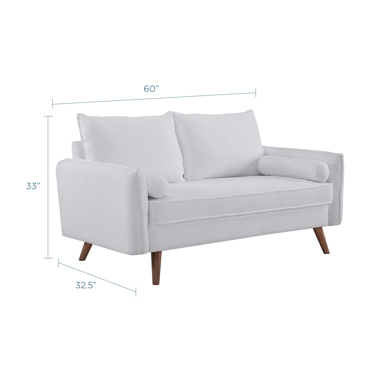 Modway Loveseats - Revive Upholstered Fabric Loveseat White
