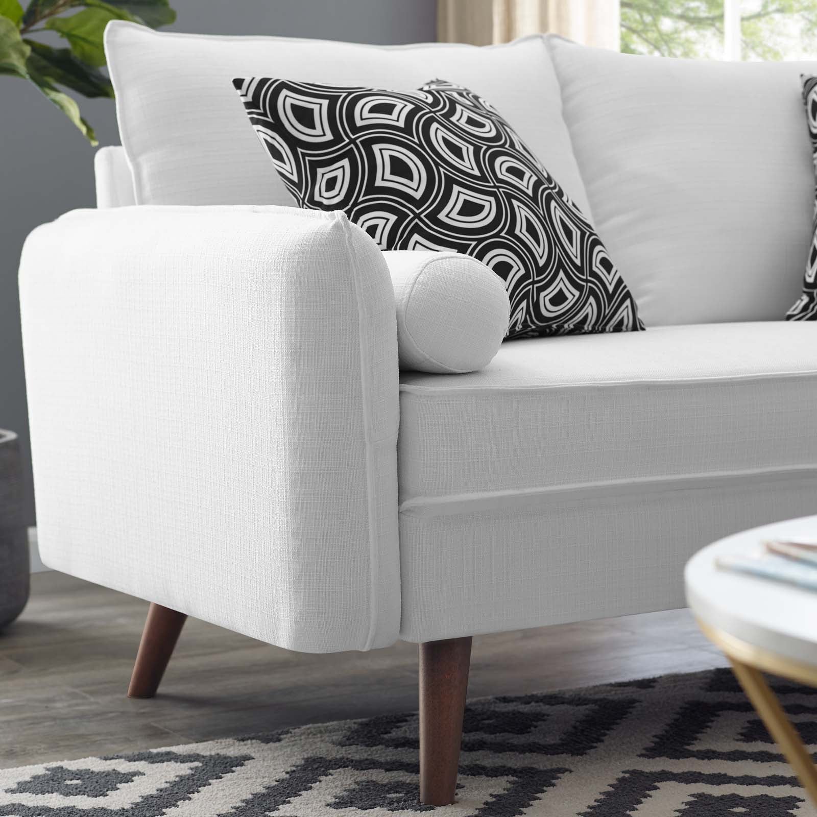 Modway Loveseats - Revive Upholstered Fabric Loveseat White