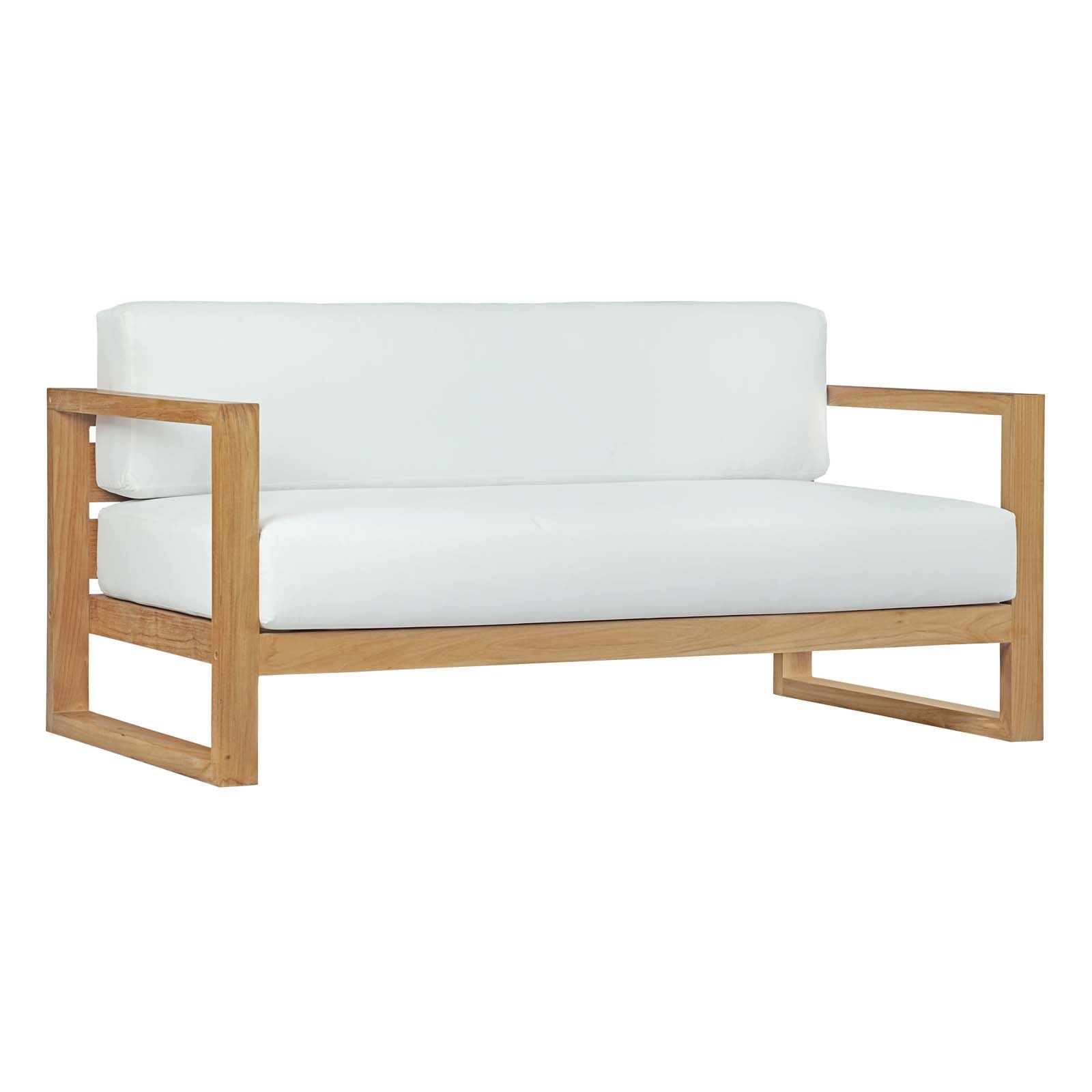 Modway Outdoor Conversation Sets - Upland 6 Piece Outdoor Patio Teak Set Natural White