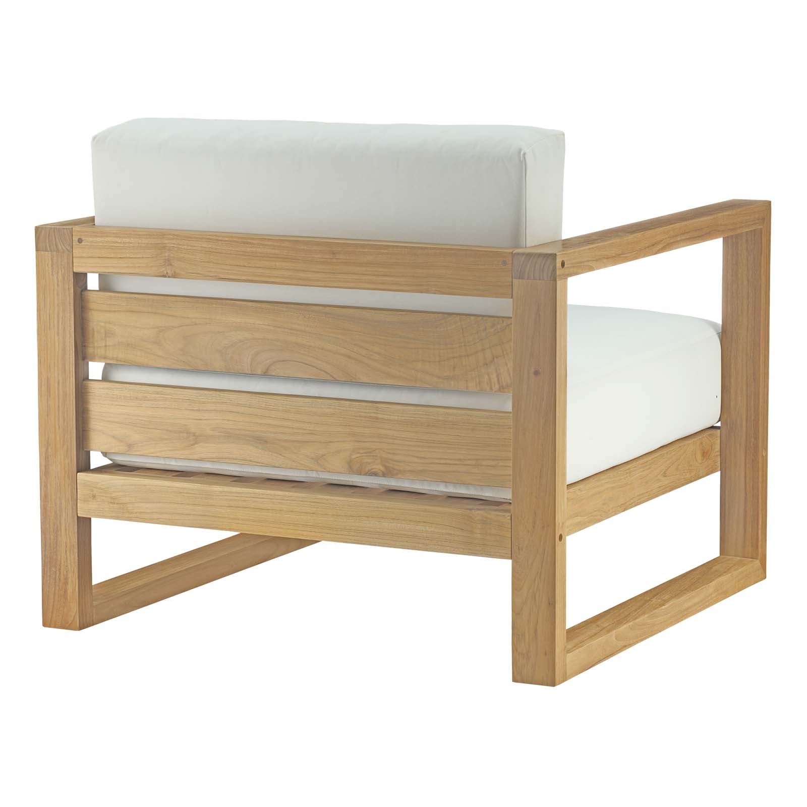 Modway Outdoor Conversation Sets - Upland 3 Piece Outdoor Patio Teak Set White