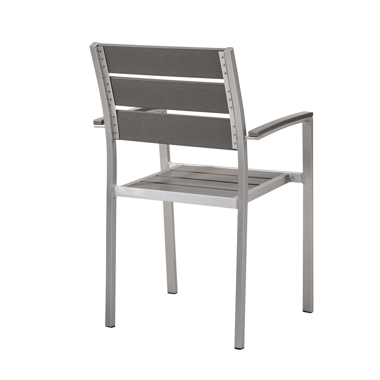 Modway Outdoor Dining Chairs - Shore Dining Chair Silver & Gray