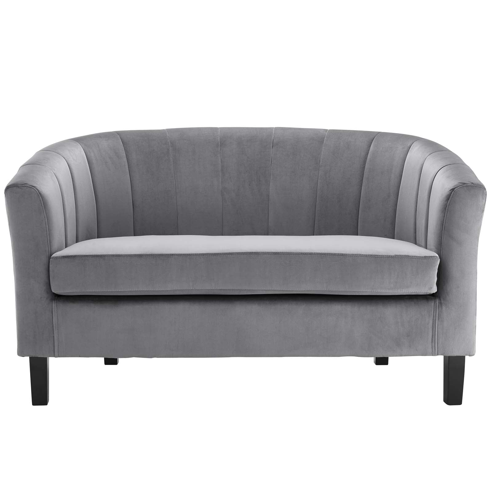 Modway Loveseats - Prospect Channel Tufted Performance Velvet Loveseat Gray