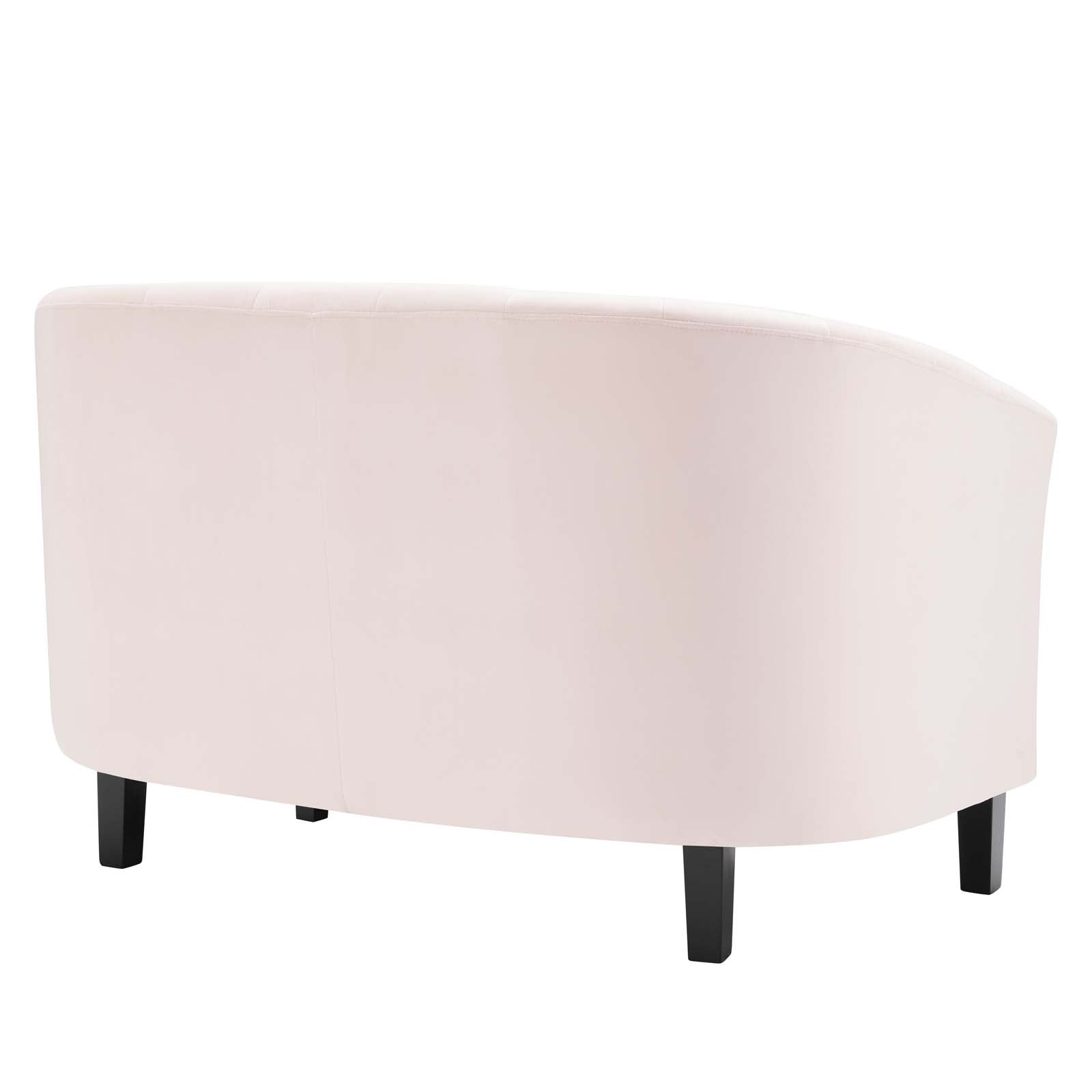 Modway Loveseats - Prospect Channel Tufted Performance Velvet Loveseat Pink