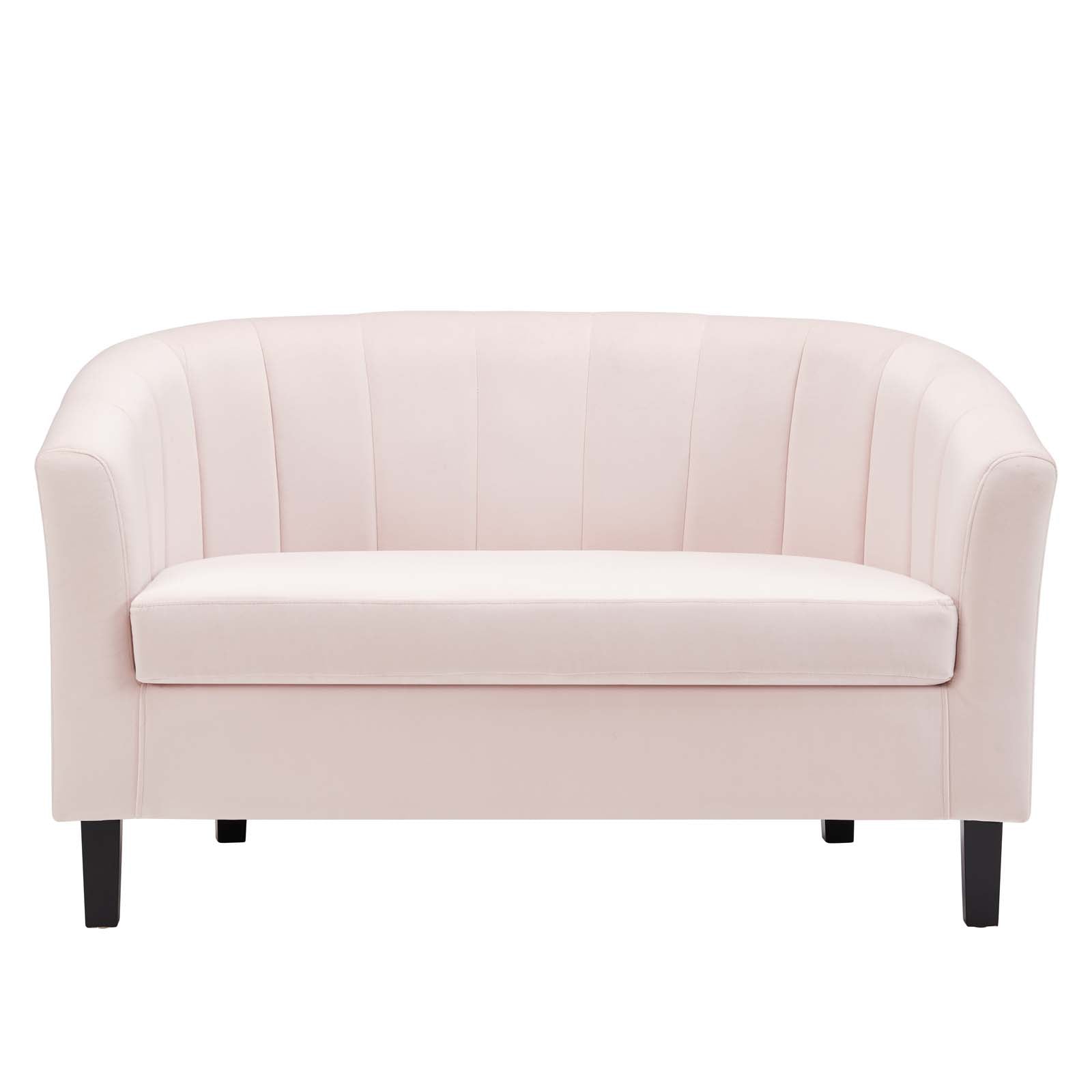 Modway Loveseats - Prospect Channel Tufted Performance Velvet Loveseat Pink