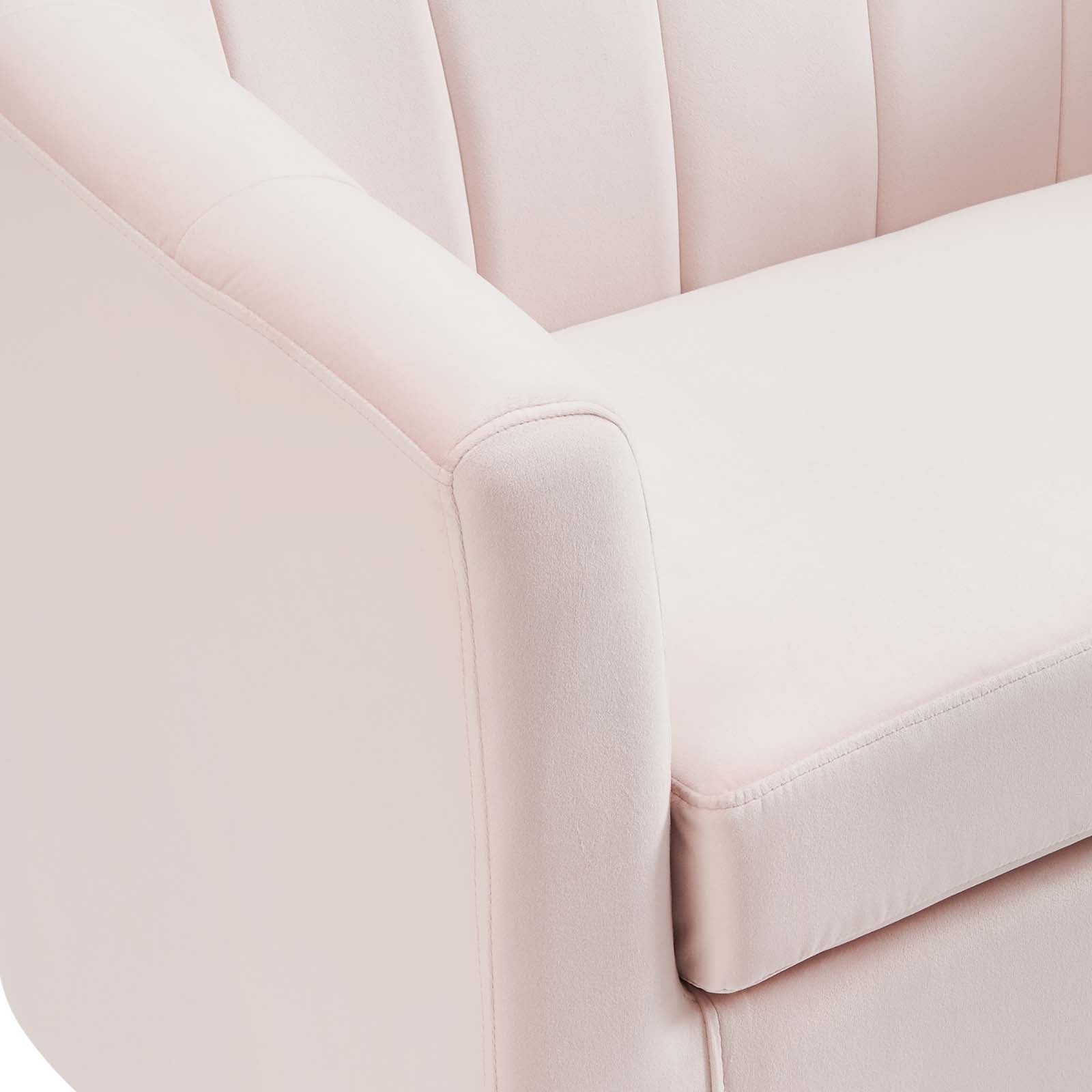 Modway Loveseats - Prospect Channel Tufted Performance Velvet Loveseat Pink
