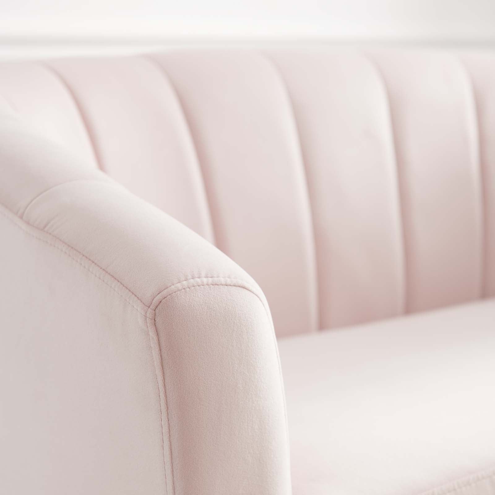 Modway Loveseats - Prospect Channel Tufted Performance Velvet Loveseat Pink