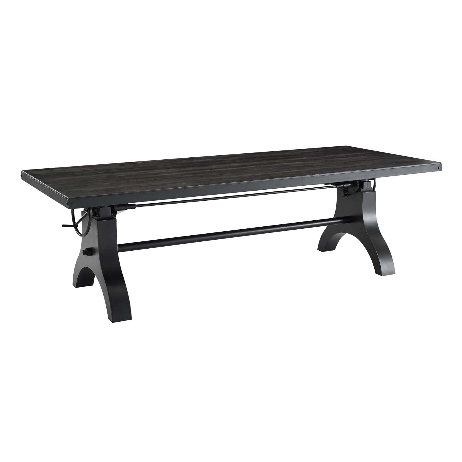Modway Dining Tables - Genuine 96" Crank Height Adjustable Rectangle Dining and Conference Table Black