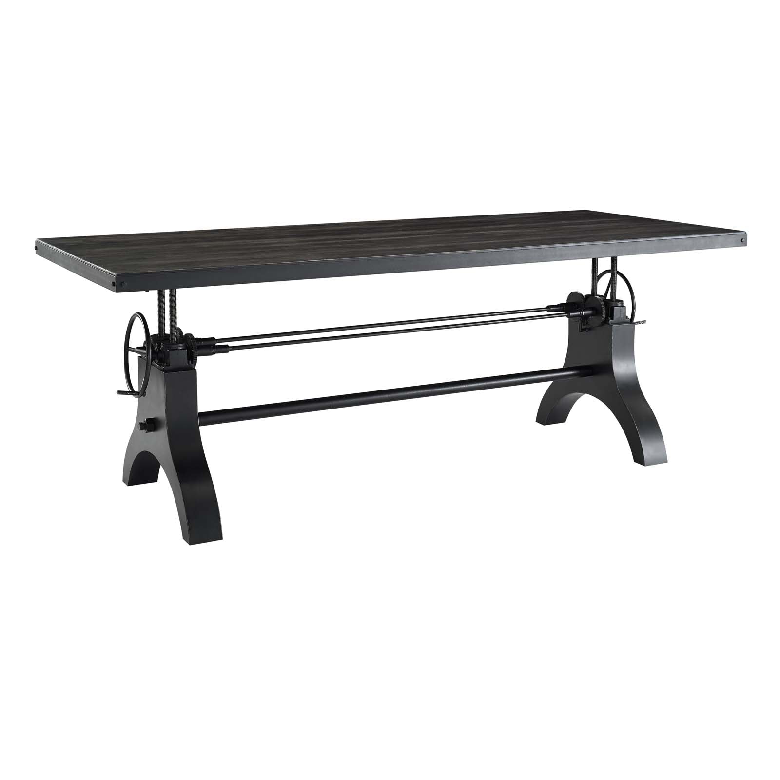 Modway Dining Tables - Genuine 96" Crank Height Adjustable Rectangle Dining and Conference Table Black
