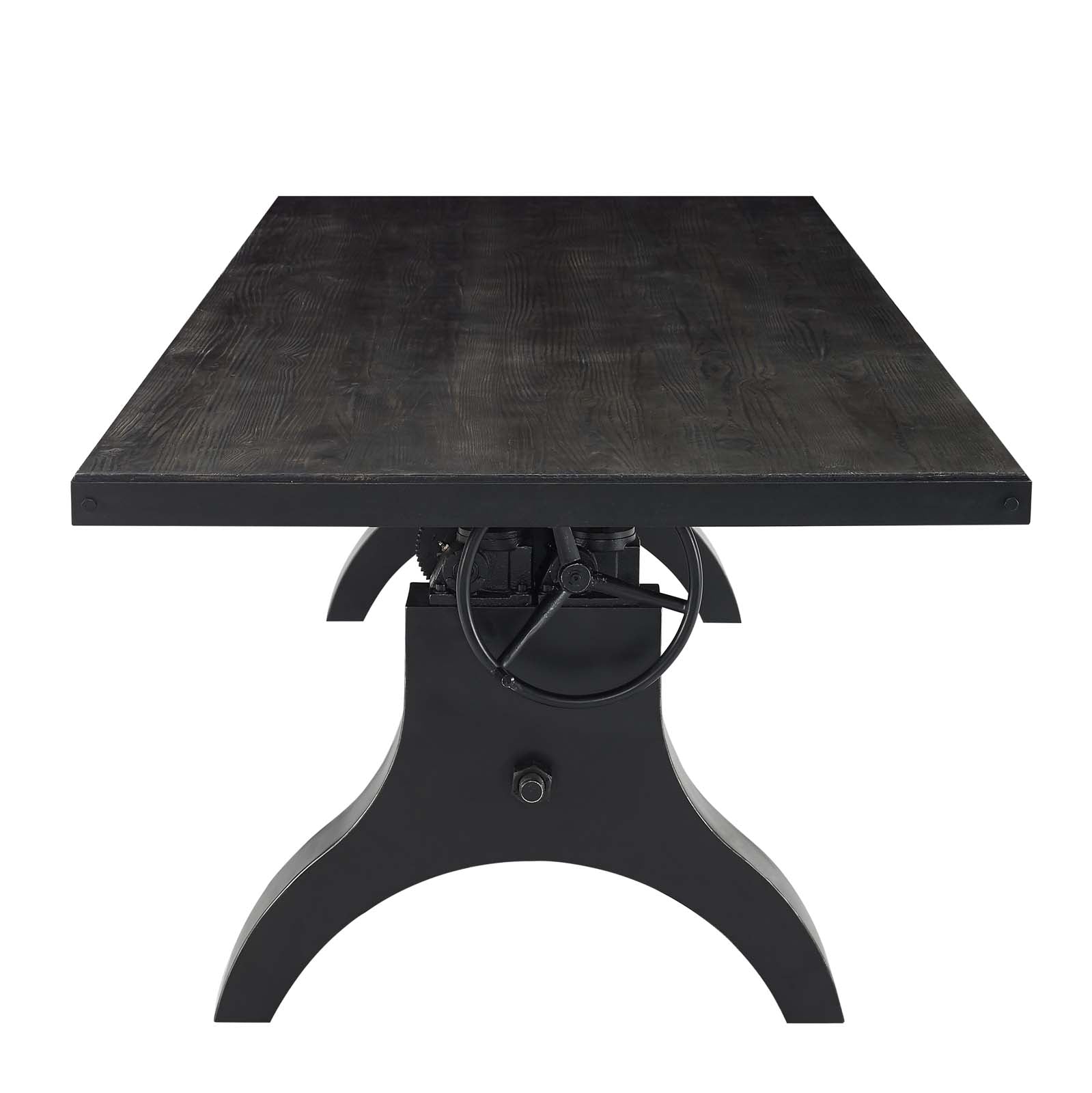 Modway Dining Tables - Genuine 96" Crank Height Adjustable Rectangle Dining and Conference Table Black