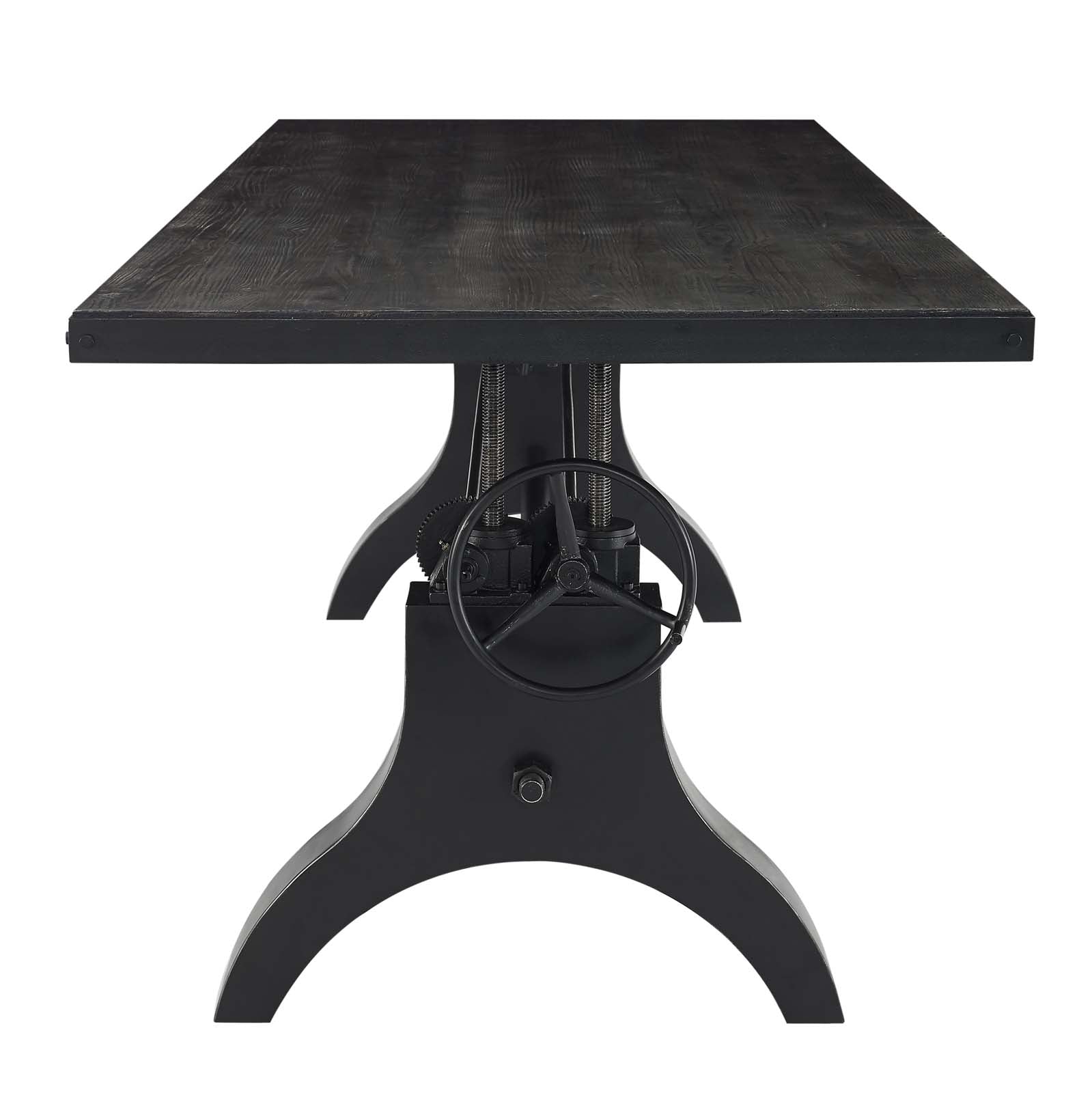 Modway Dining Tables - Genuine 96" Crank Height Adjustable Rectangle Dining and Conference Table Black