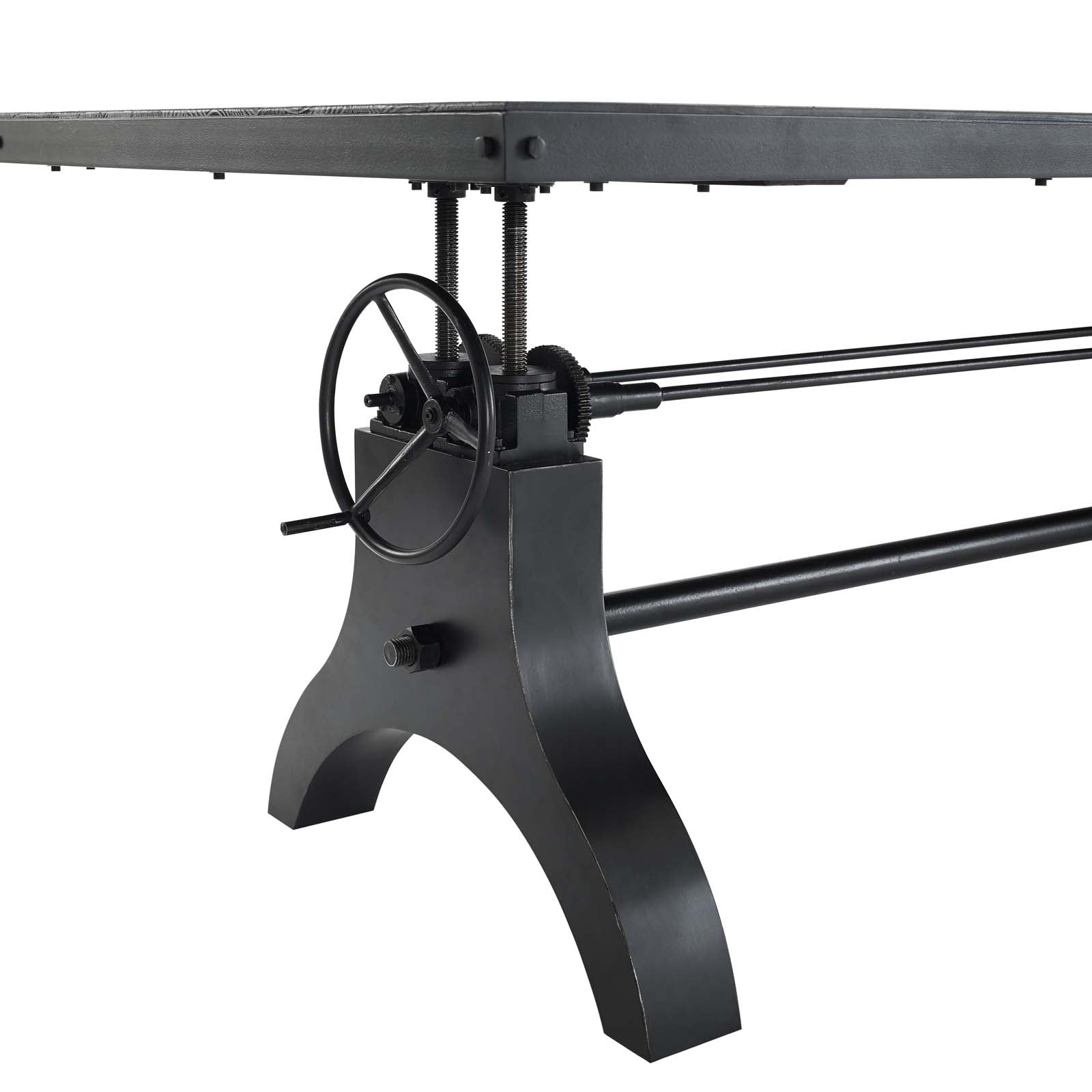 Modway Dining Tables - Genuine 96" Crank Height Adjustable Rectangle Dining and Conference Table Black