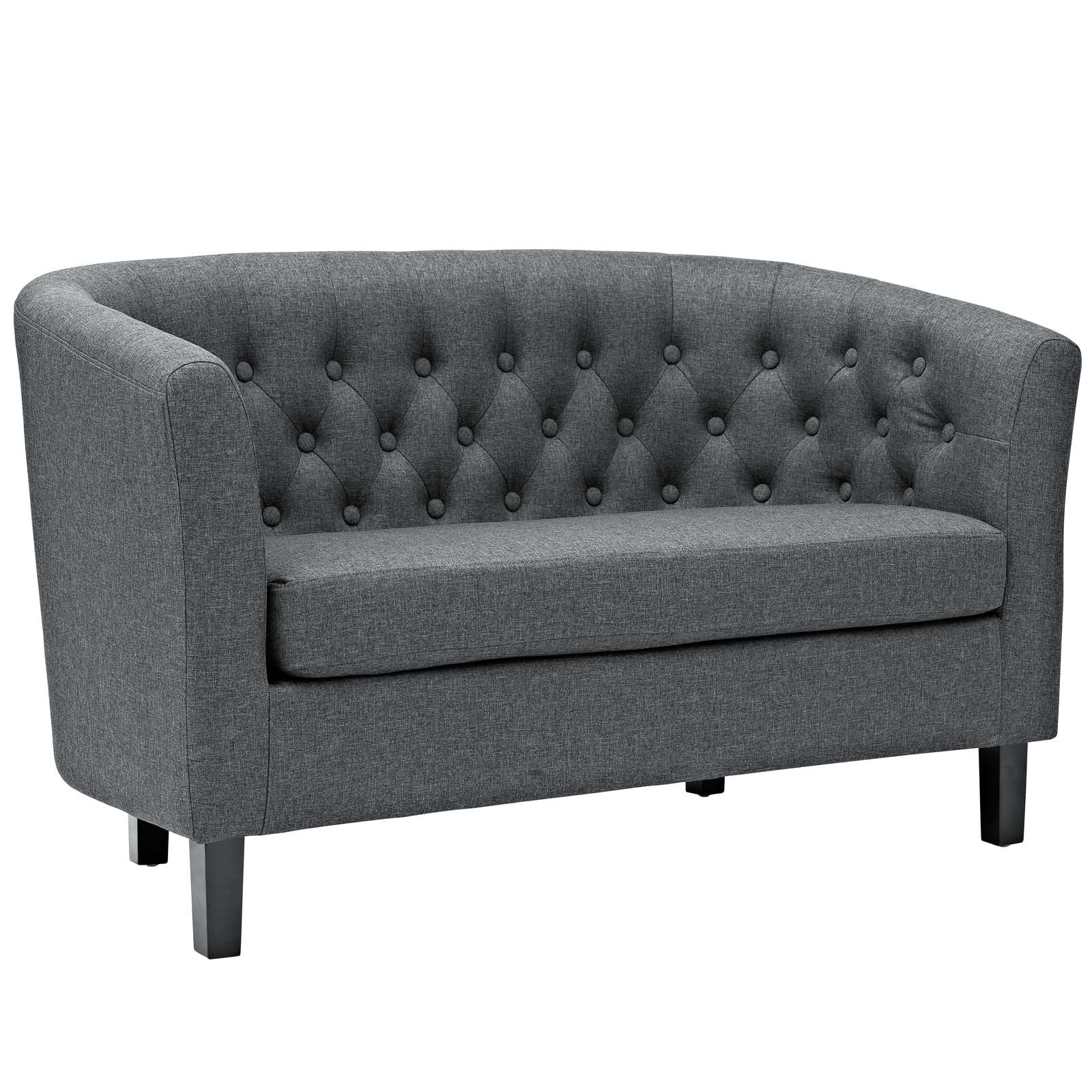 Modway Living Room Sets - Prospect 2 Piece Upholstered Fabric Loveseat and Armchair Set Gray