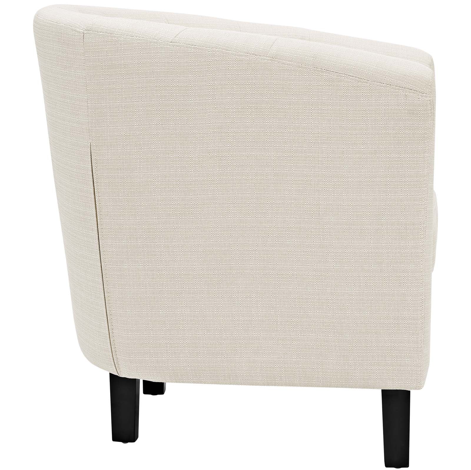 Modway Living Room Sets - Prospect 3 Piece Upholstered Fabric Loveseat and Armchair Set Beige