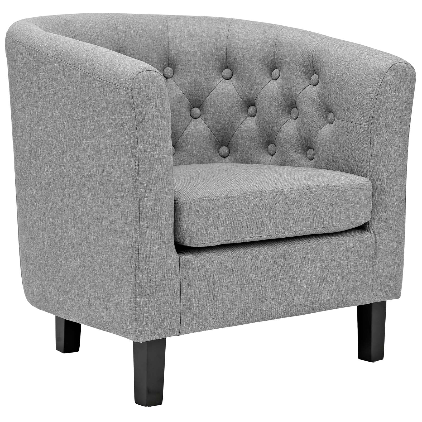 Modway Living Room Sets - Prospect 3 Piece Upholstered Fabric Loveseat and Armchair Set Light Gray