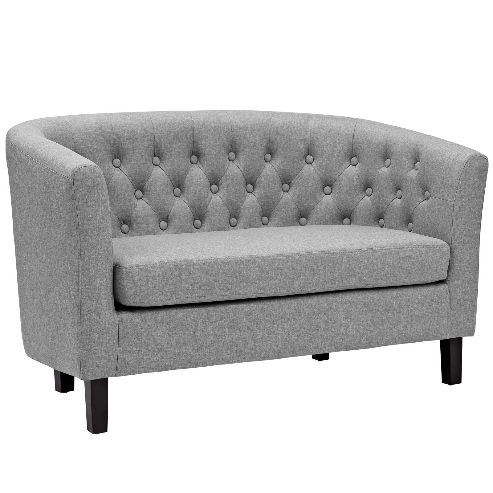 Modway Living Room Sets - Prospect 3 Piece Upholstered Fabric Loveseat and Armchair Set Light Gray