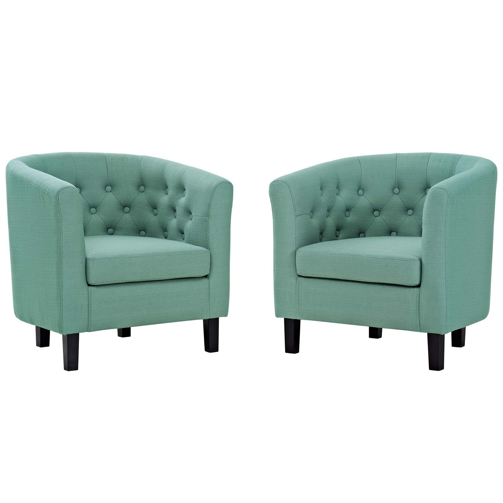 Modway Accent Chairs - Prospect 2 Piece Upholstered Fabric Armchair Set Laguna