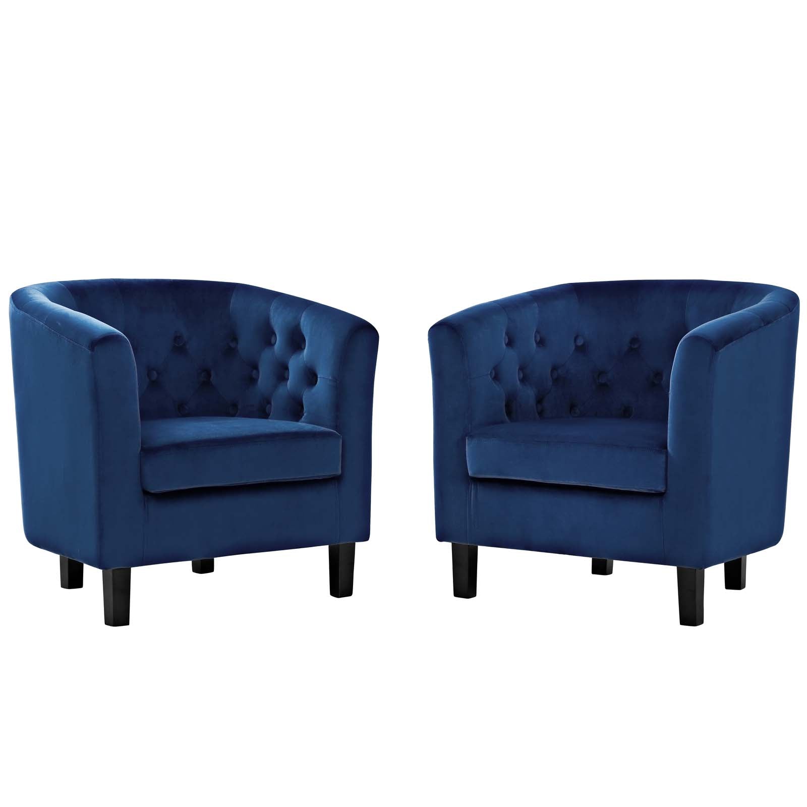 Modway Living Room Sets - Prospect 2 Piece Performance Velvet Armchair Set Navy