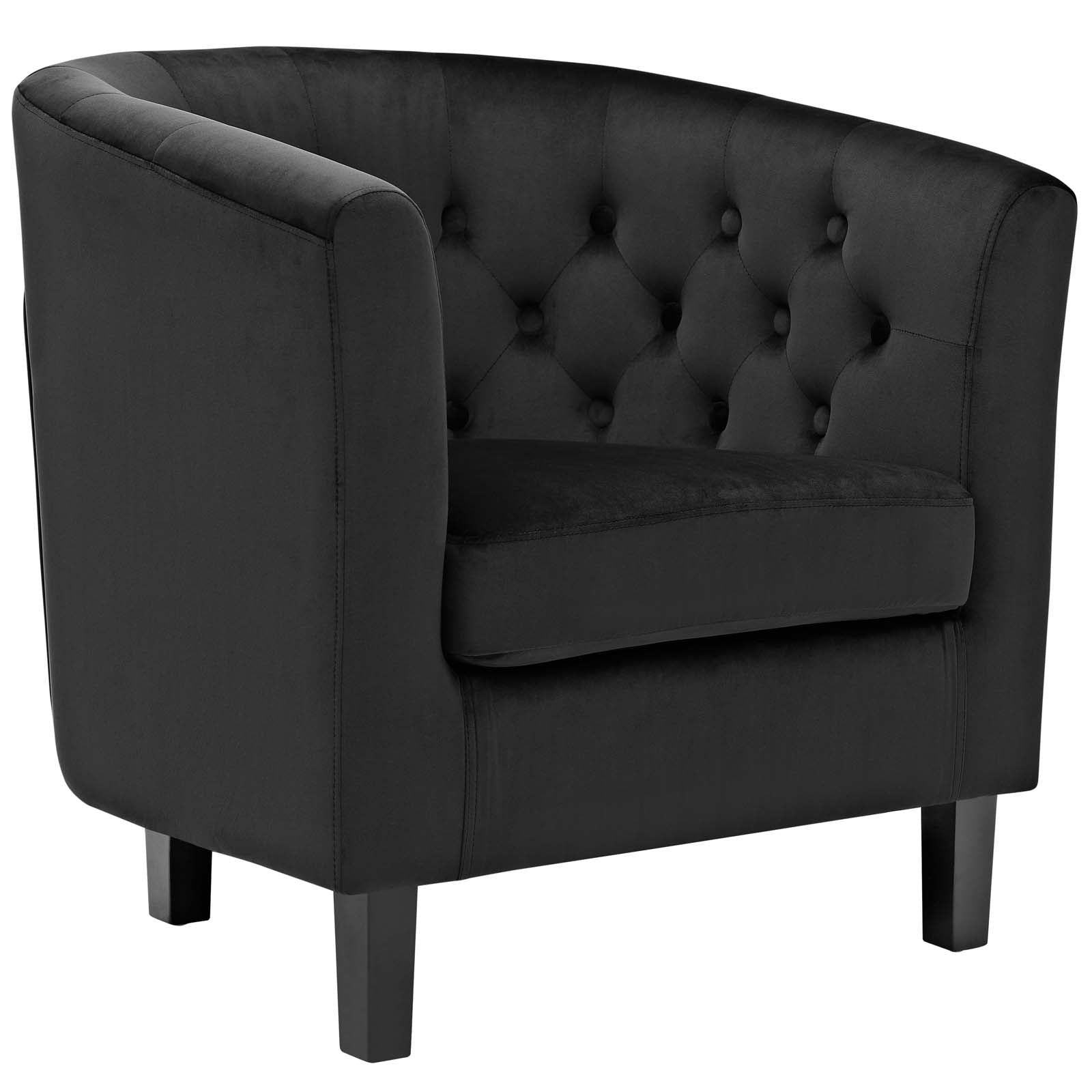 Modway Living Room Sets - Prospect 2 Piece Performance Velvet Loveseat and Armchair Set Black