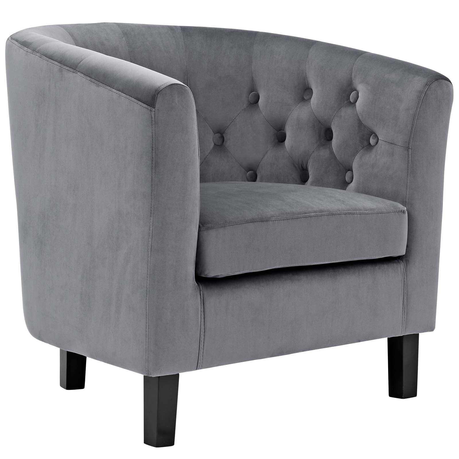 Modway Living Room Sets - Prospect 2 Piece Performance Velvet Loveseat and Armchair Set Gray