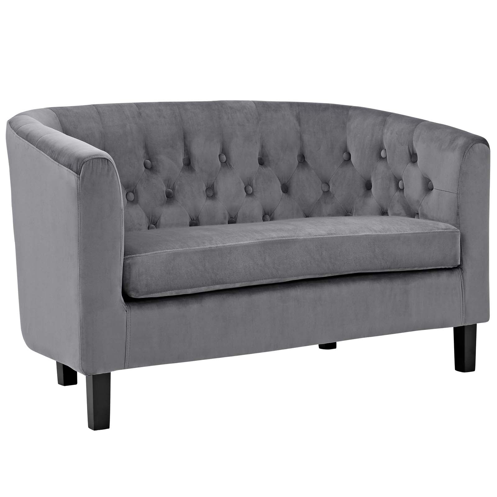Modway Living Room Sets - Prospect 2 Piece Performance Velvet Loveseat and Armchair Set Gray