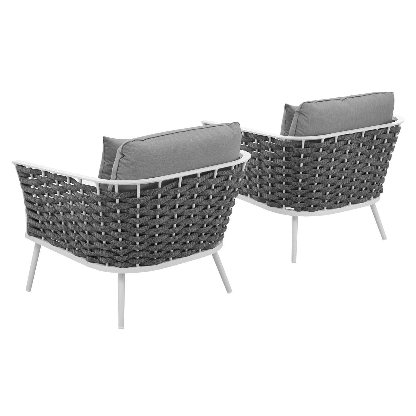 Stance Outdoor Armchair White & Gray (Set Of 2)