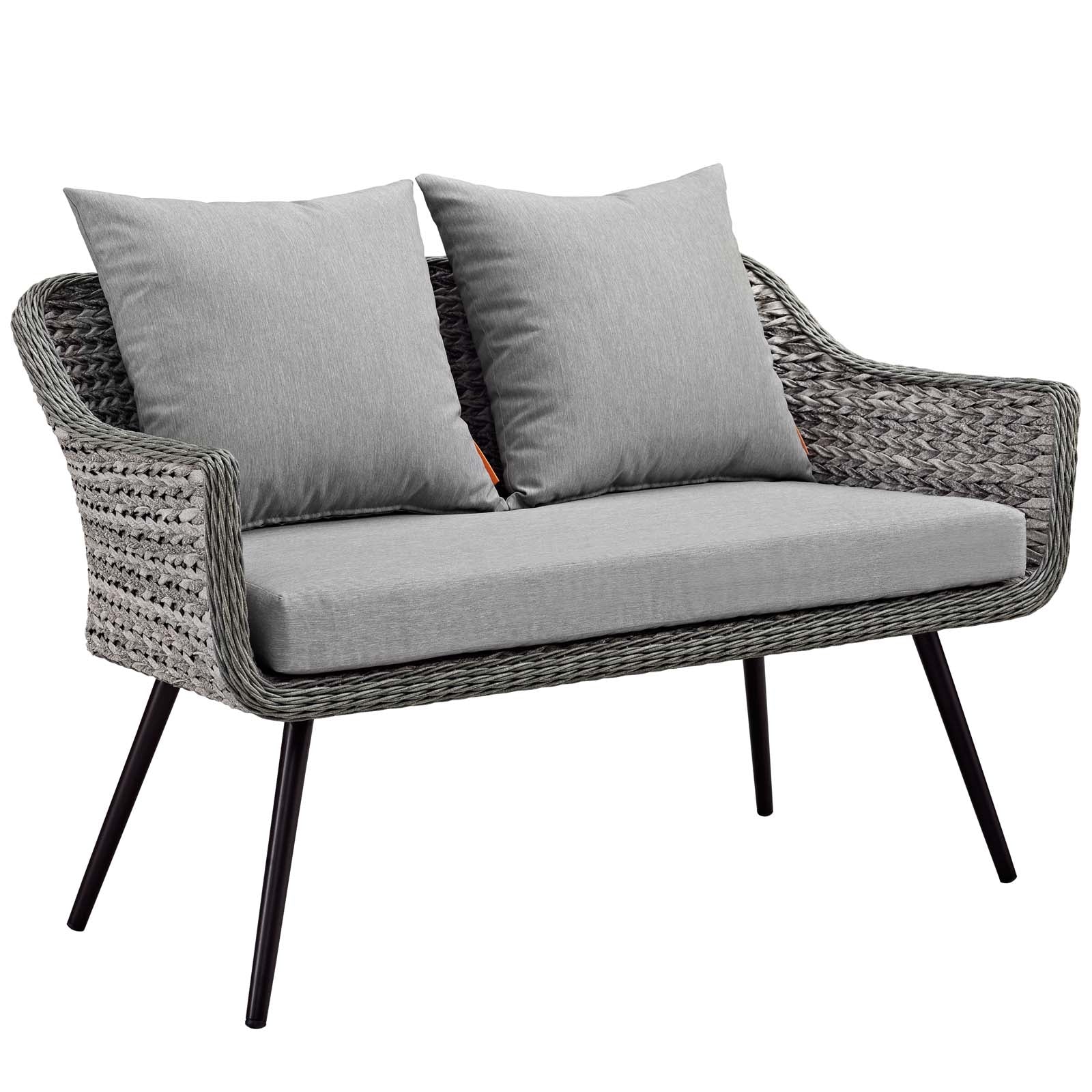 Modway Outdoor Conversation Sets - Endeavor 3-Piece Outdoor Sectional Sofa Set Gray