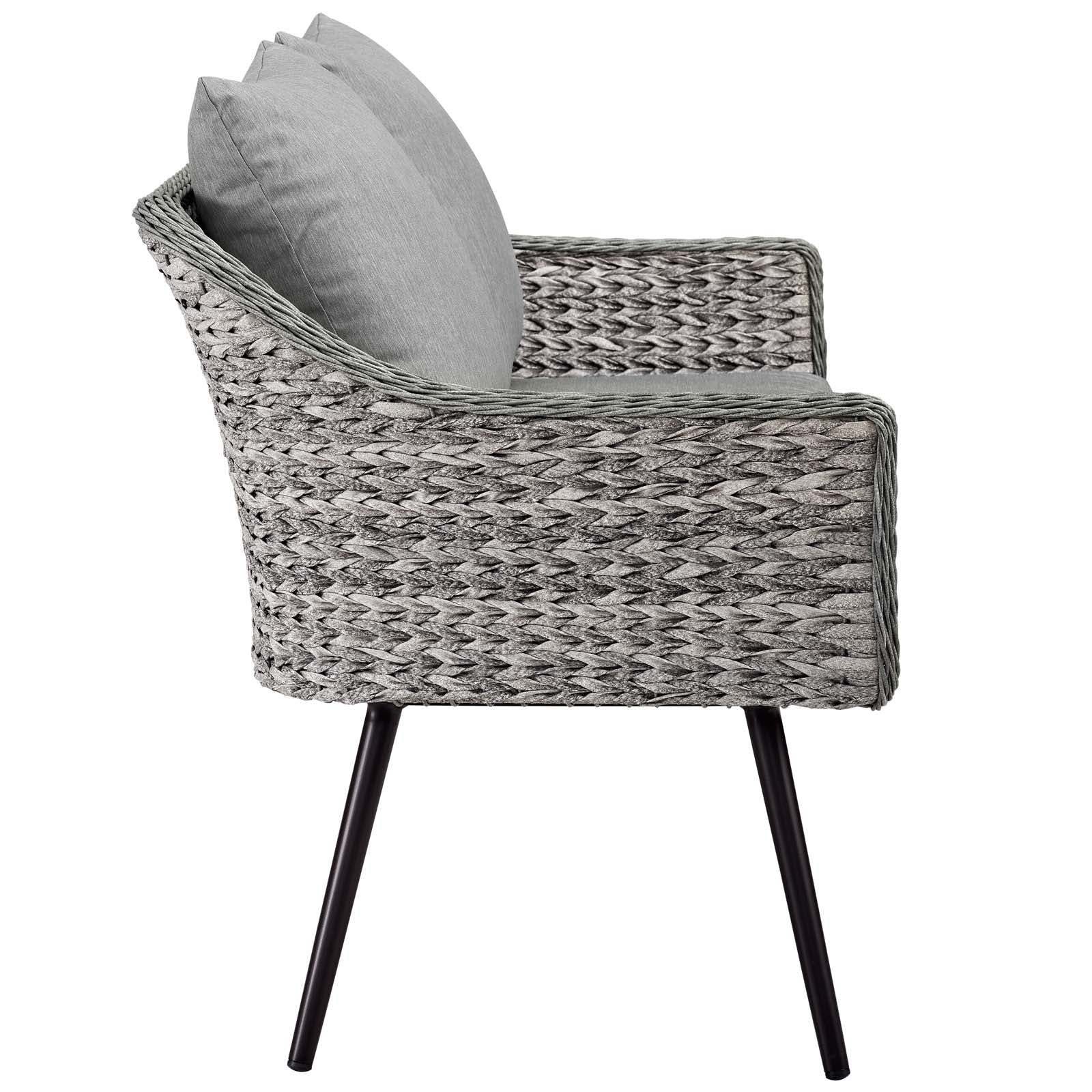 Modway Outdoor Conversation Sets - Endeavor 3-Piece Outdoor Sectional Sofa Set Gray