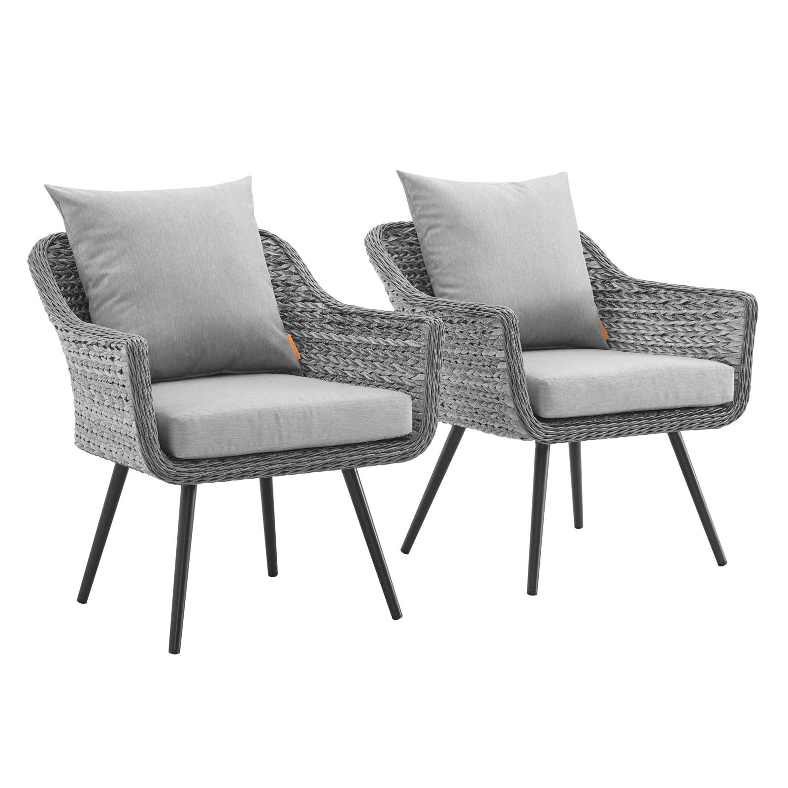 Modway Outdoor Chairs - Endeavor Armchair Outdoor Patio Gray (Set Of 2)